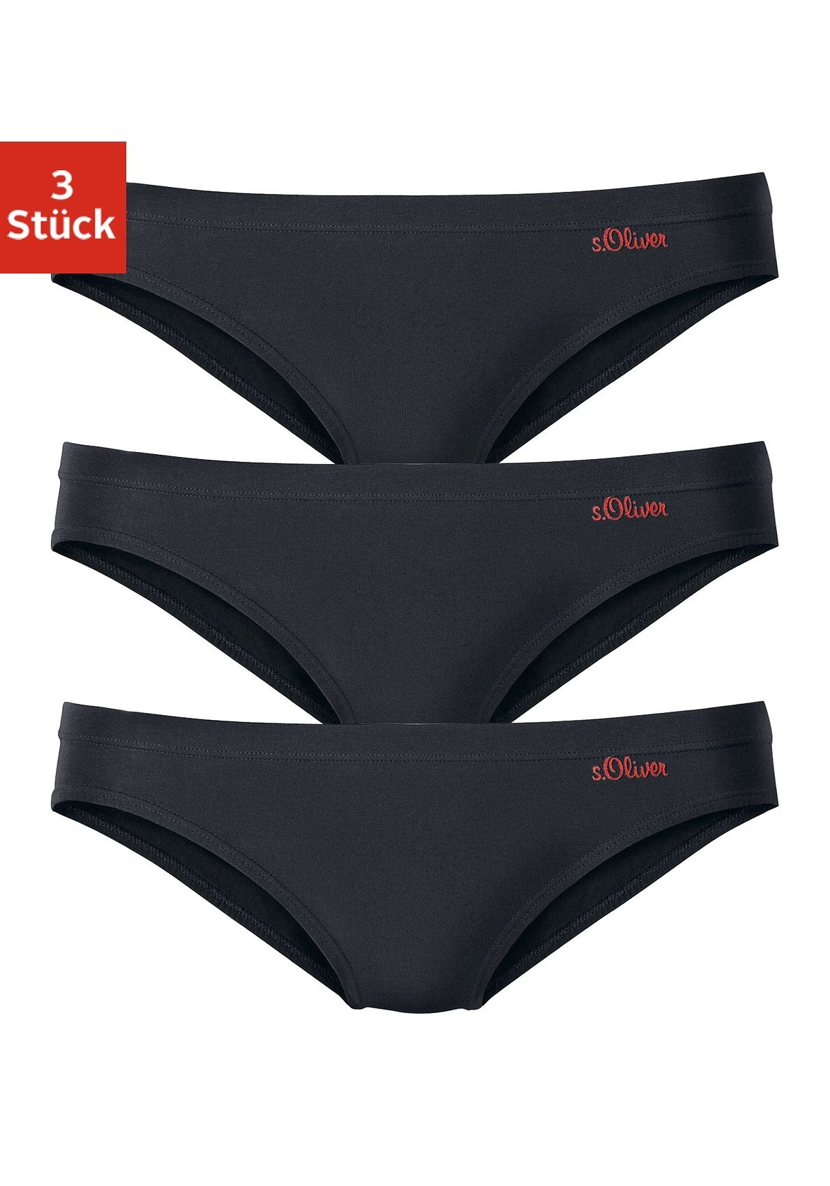 Bikinislip, (3er-Pack), aus elastischer Baumwoll-Qualität