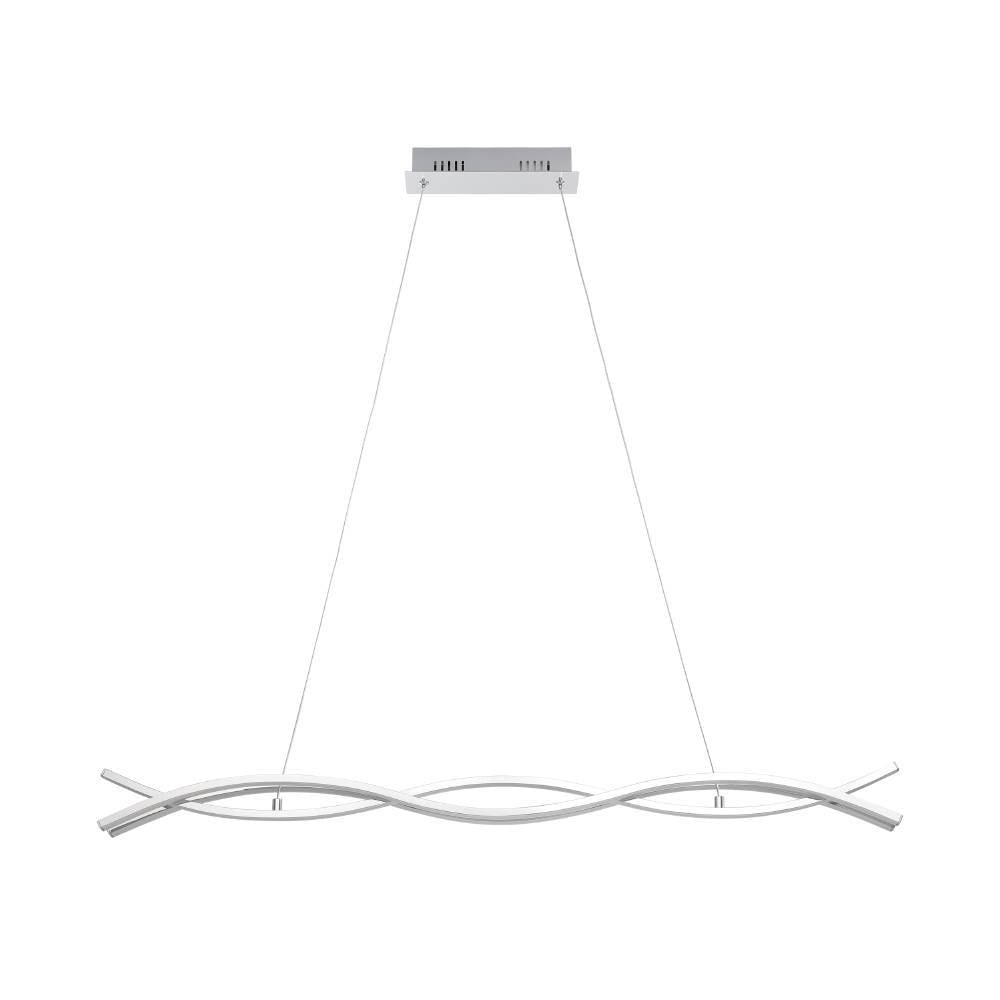 EGLO Hängeleuchte »LASANA 2 Hängelampe, chrom, weiß, Pendelleuchte, 3-flammig, modern«, 3 flammig, Leuchtmittel LED-Board | LED fest integriert, Wohnzimmer, Esszimmer, minimalistisch, geschwungene Bauform, 120x100cm