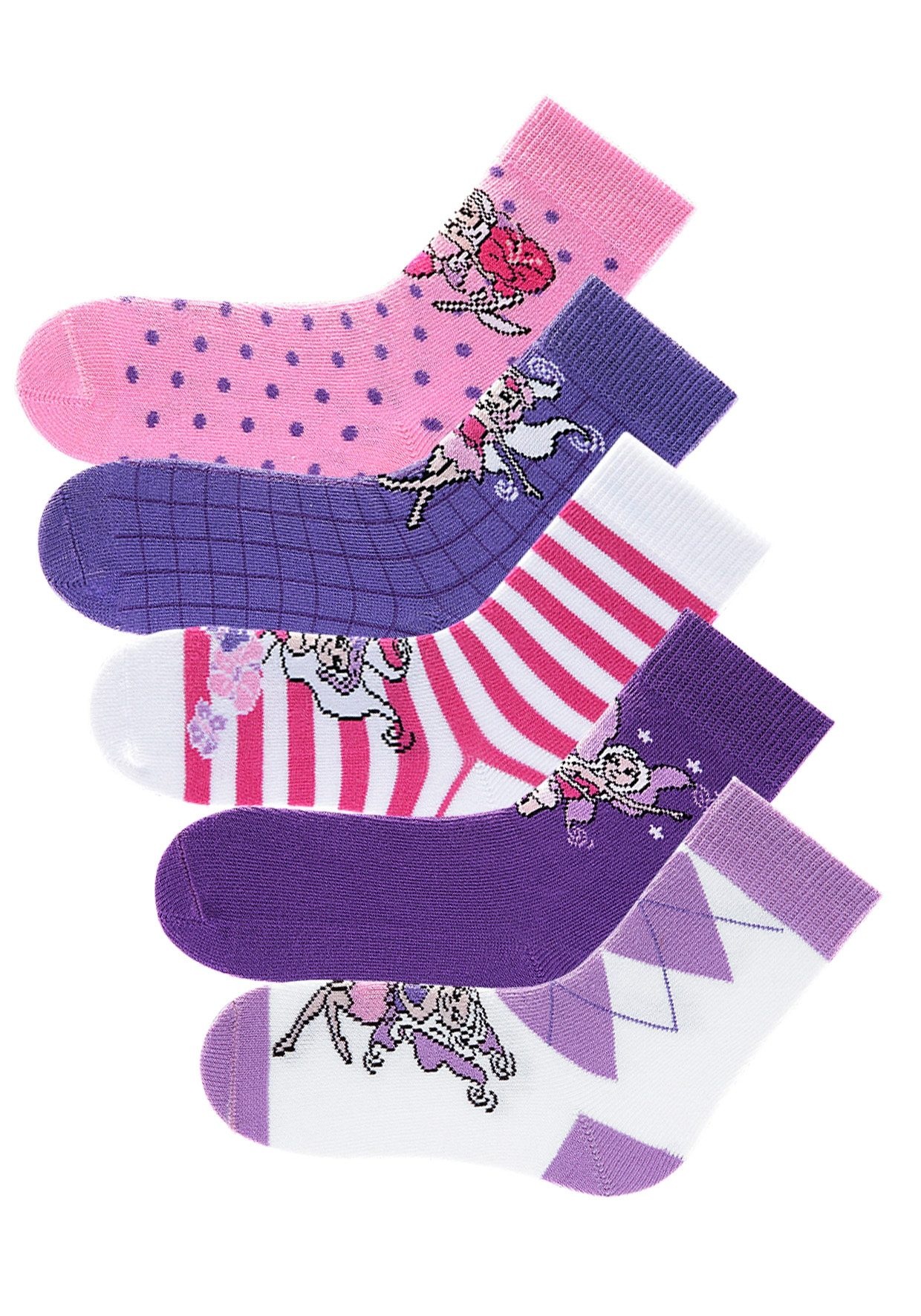 Go in Socken, (5 Paar), in 5 farbenfrohen Designs