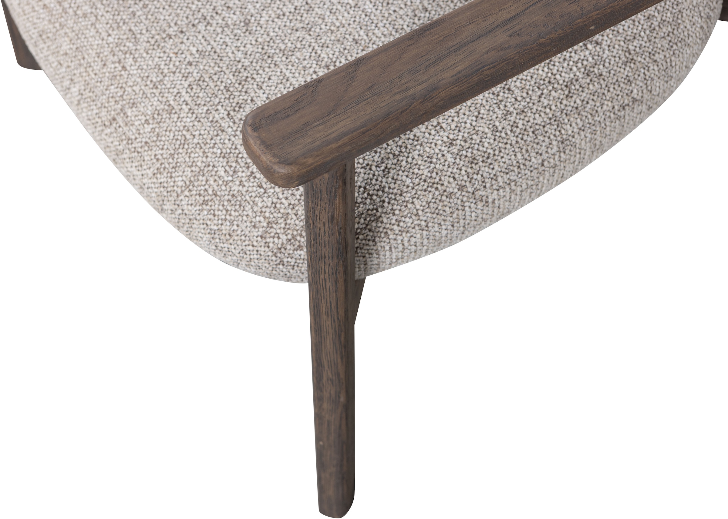 WOOOD Loungesessel »Udar mit More-Melange-Bezug und Eichenholzgestell, B68 x T75 x H76 cm« Sehr hohe Verschleißfestigkeit, Tragkraft 120 kg, mittlere Sitzhöhe