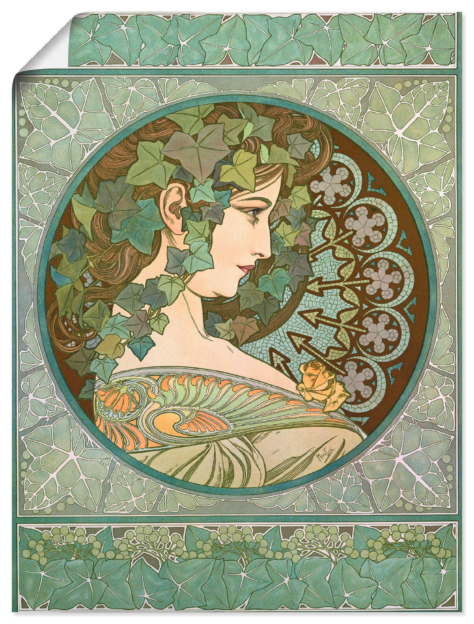 Wandaufkleber 1901«, oder Wandbild St.), Frau, bestellen Leinwandbild, als Artland OTTO bei (1 »Efeu, versch. Poster in Größen