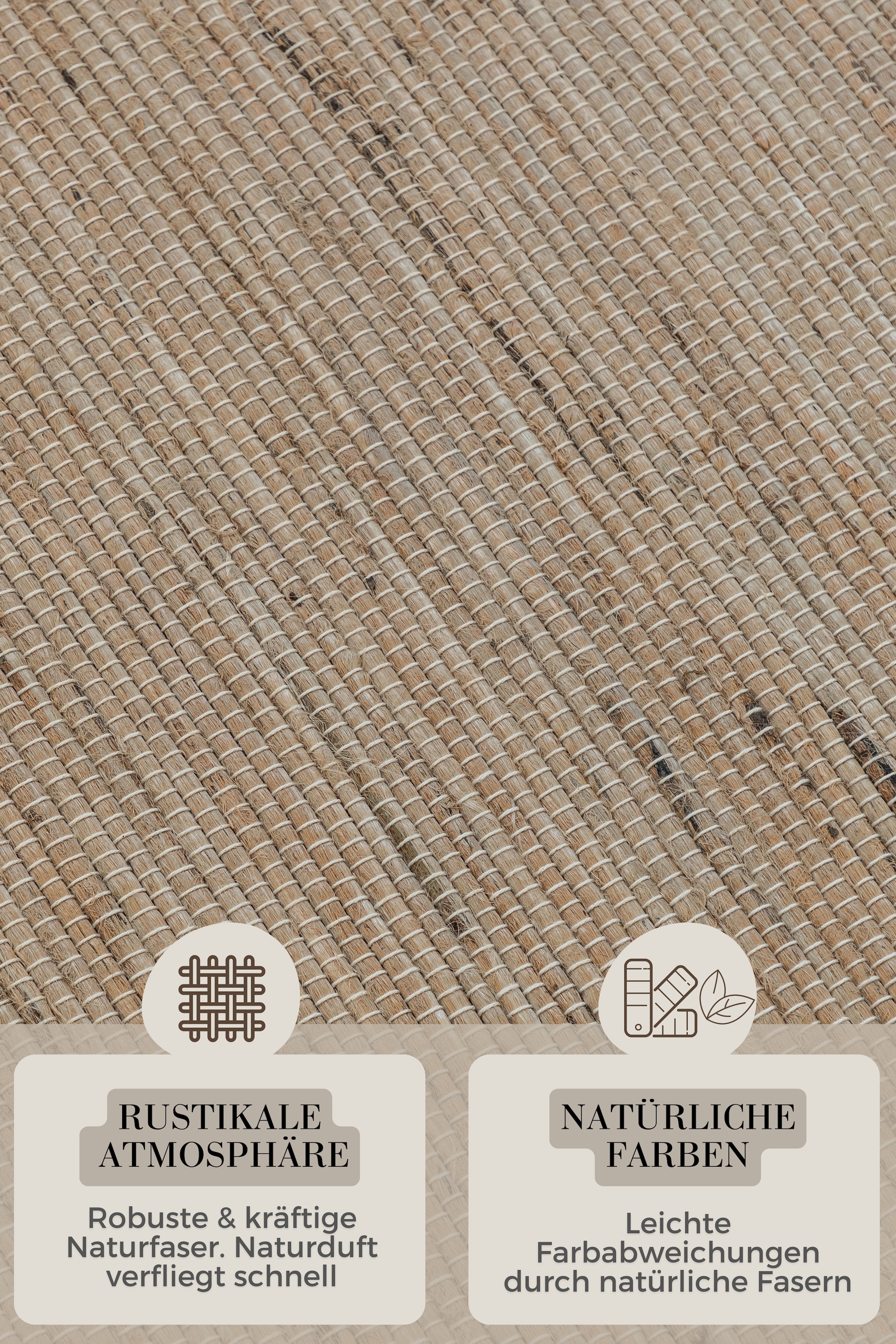 HANSE Home Teppich »Dhaka Juteteppich« rechteckig 5 mm Höhe Läufer, handgewebt, Jute, Wolle, Natur, Wohnzimmer, Flur, Klassisch