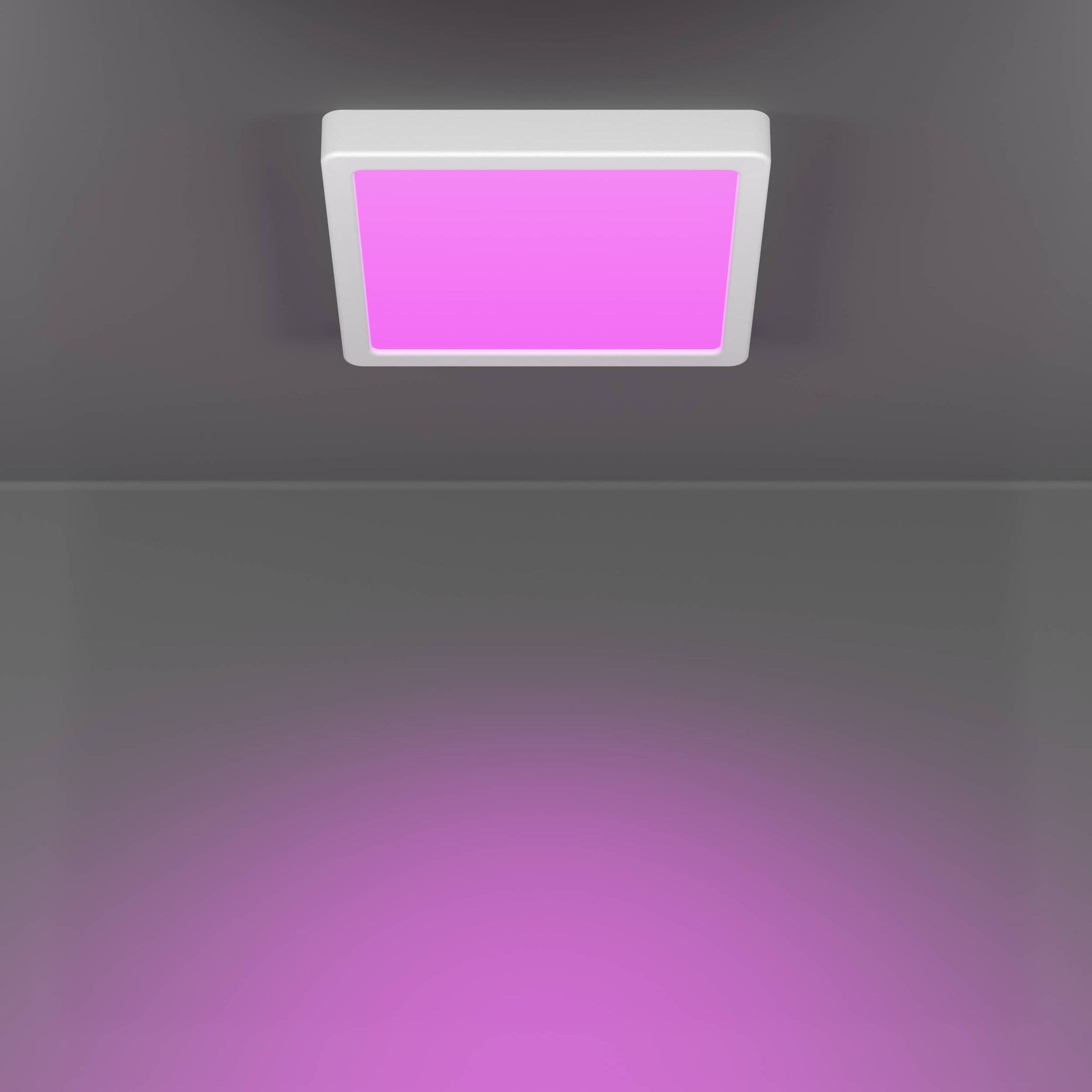 EGLO Aufbauleuchte »Fueva 6-Z Deckenlampe, ZigBee, App und Sprachsteuerung, Badlampe, IP44« LED-Modul 1 Stk. Kaltweiß | RGB Aufbauleuchte - L22 x B22 x H2,5 cm - weiß - 10,5W inkl.