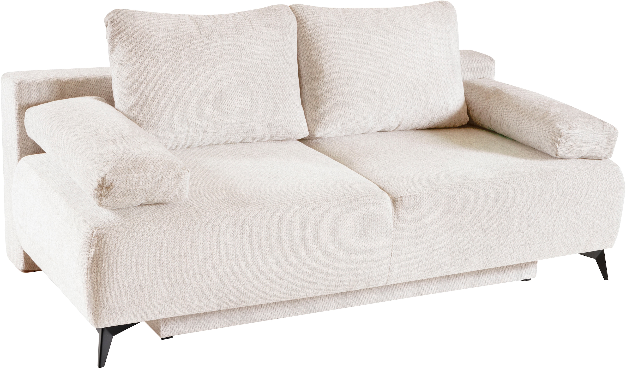 WERK2 Schlafsofa »Viktoria mit Komfortsitz- und Liegehöhe, Breite 200cm,« bequemes 2-Sitzer Schlafcouch mit Bettkasten