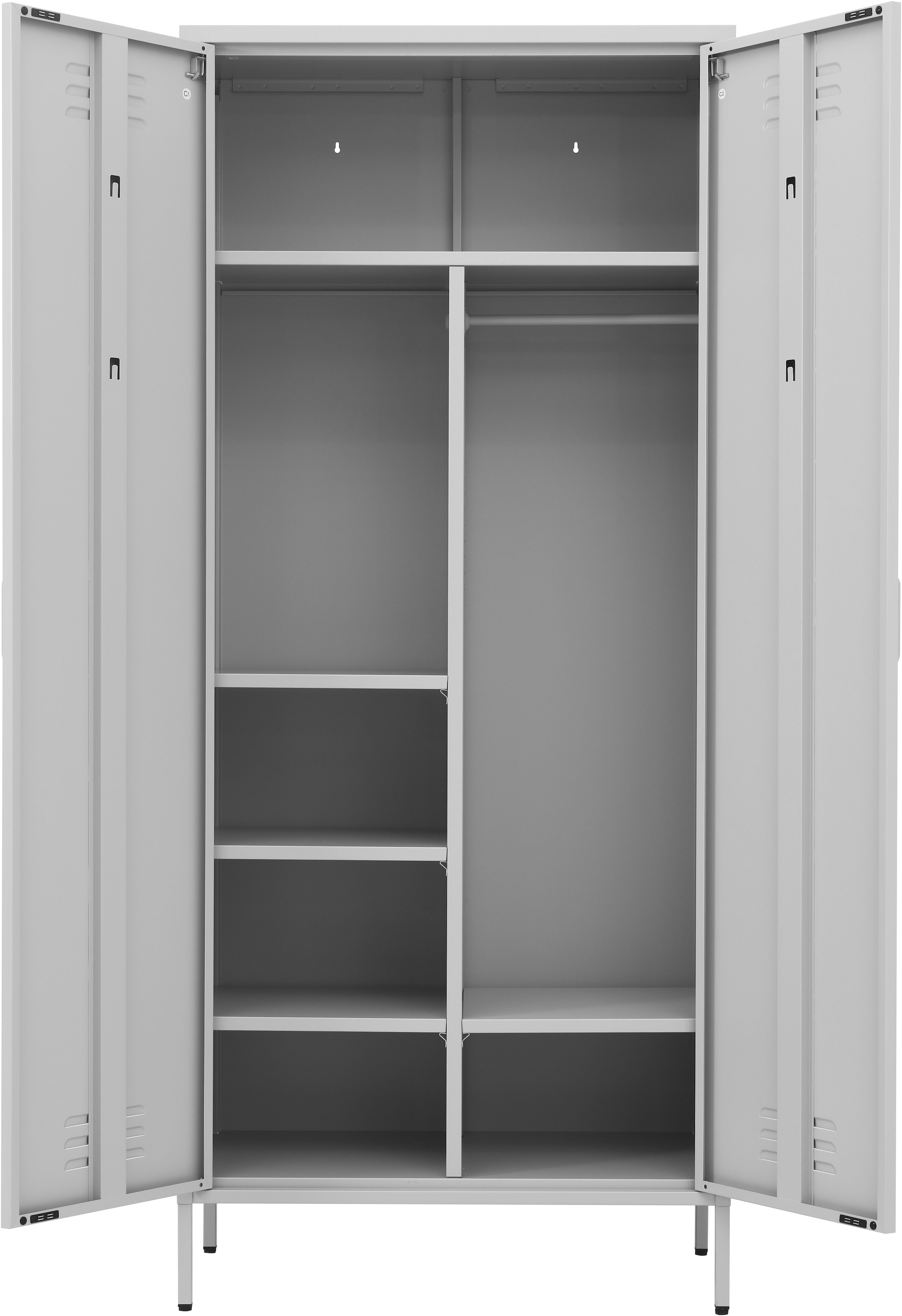 OTTO home Drehtürenschrank »Kleiderschrank Schrank Metallschrank Mehrzweckschrank Siena Spind« in 4 Farben aus Metall,  in der Höhe verstellbar, abschließbar Topseller Otto´s Choice