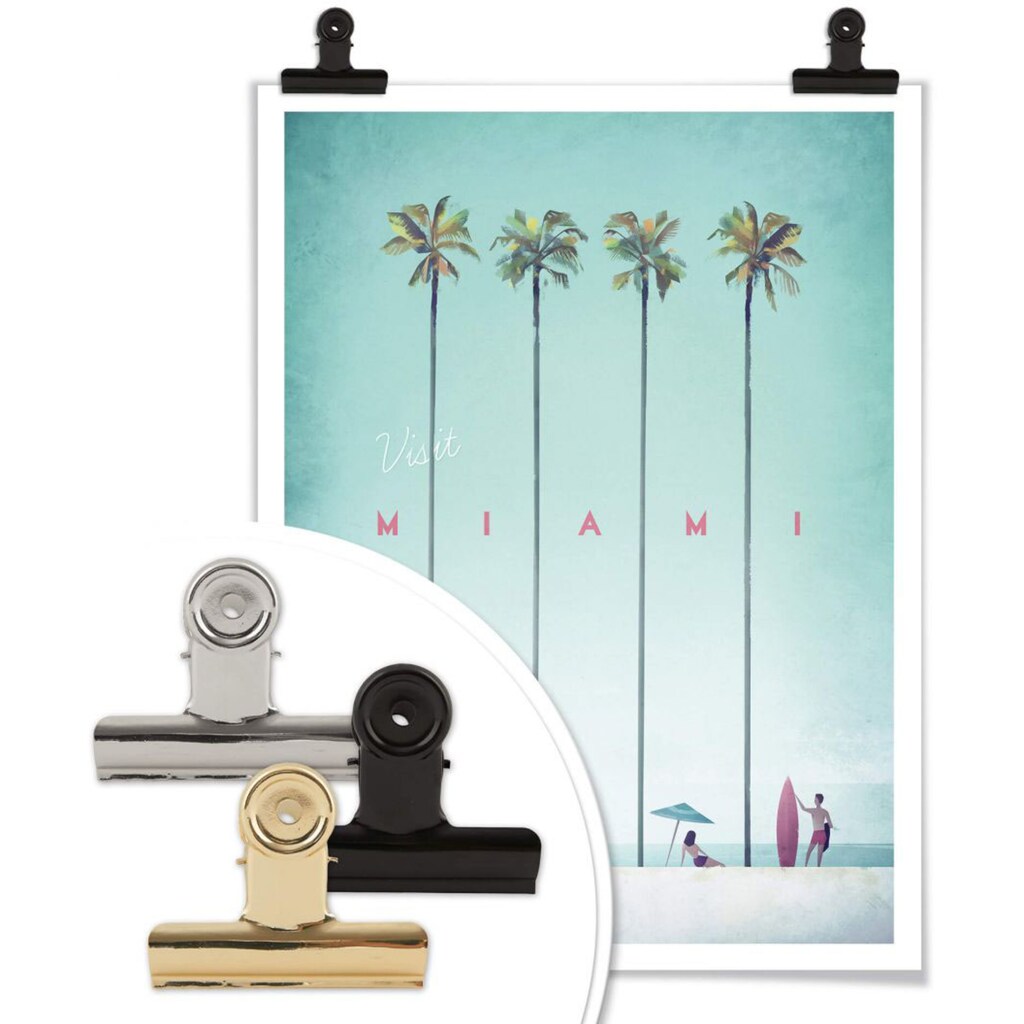 Wall-Art Poster »Palmen Urlaub Miami Strand«, Strand, (1 St.)