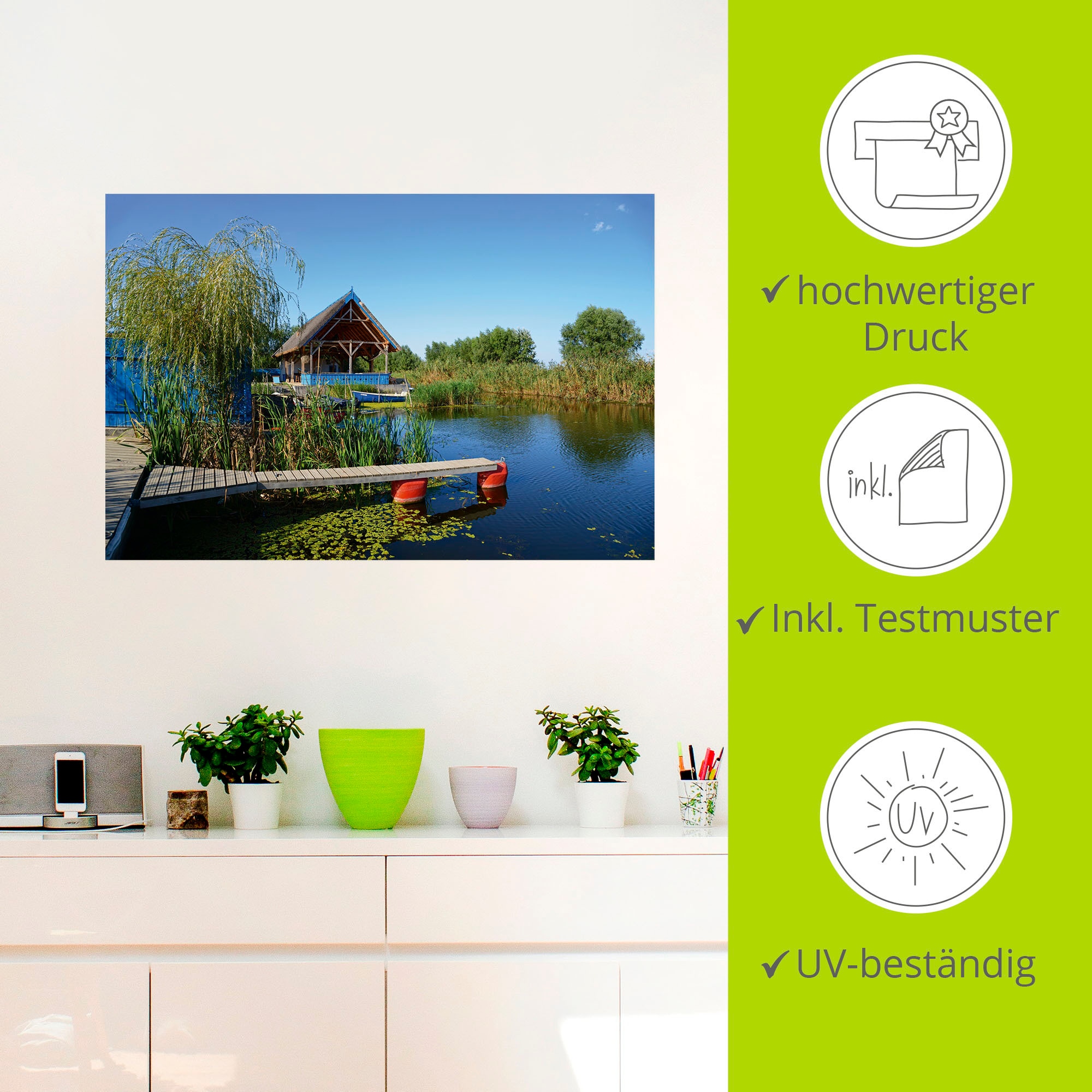 Artland Wandbild »Donaukanal, Dunavatu de Jos, Dobrudscha«, Gewässer, (1 St.), als Alubild, Leinwandbild, Wandaufkleber oder Poster in versch. Größen