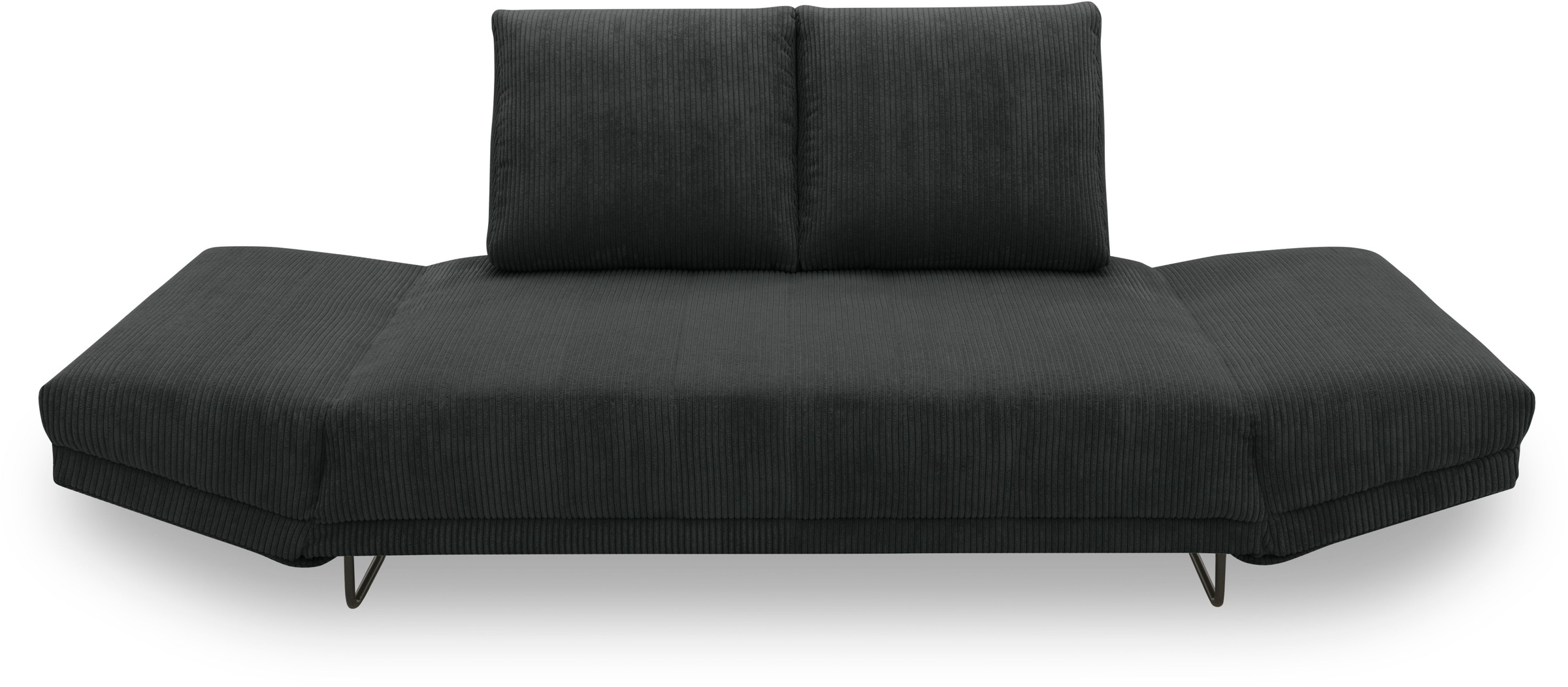INOSIGN Schlafsofa »Jadelyn mit klappbaren Armlehnen,«, Federkern, Cord-Bezug, incl. 2 Armlehnkissen, Liegefläche 97x250 cm