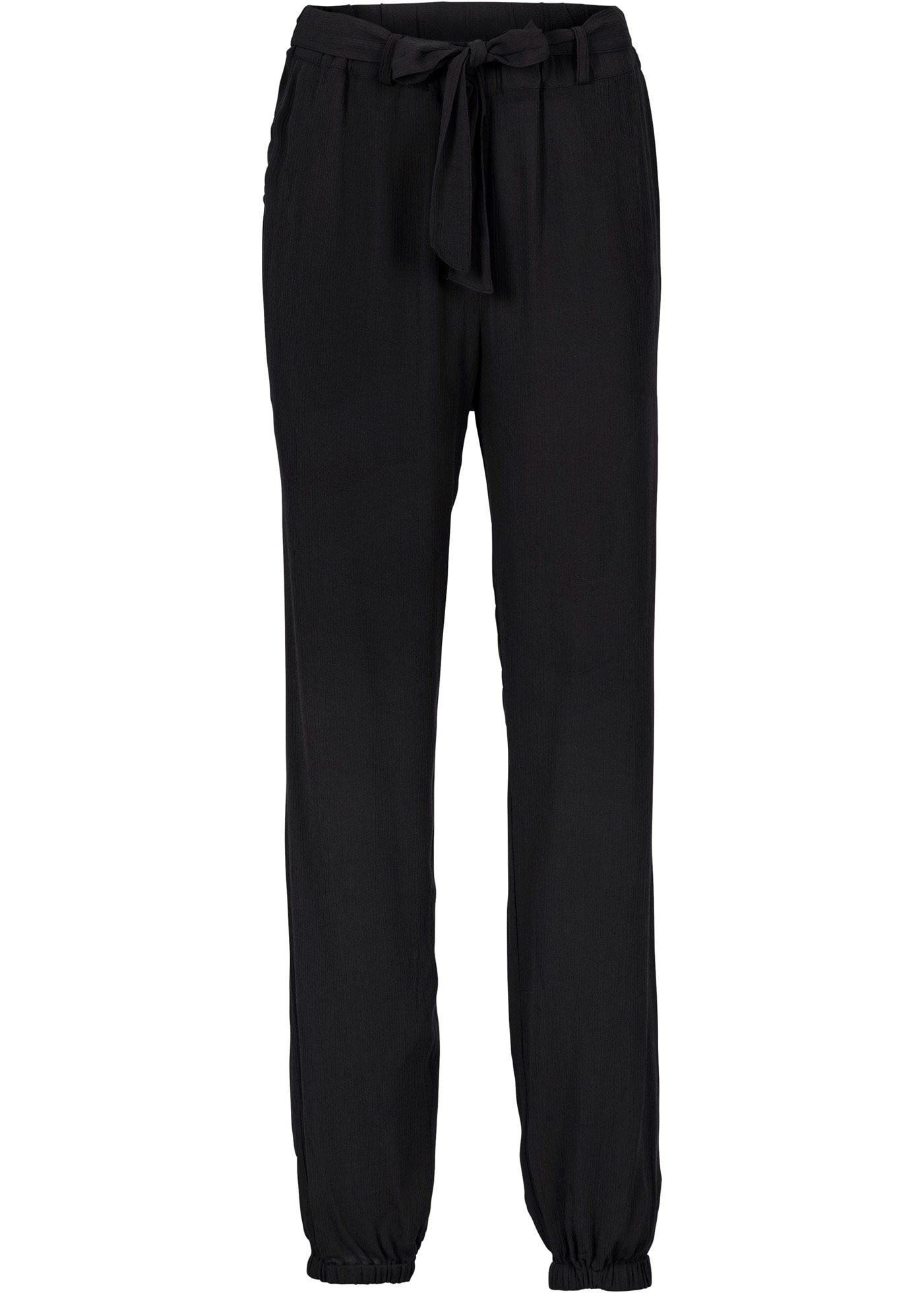 bonprix Stoffhose  weite Hose, aus Viskose, mit Bindeband, Loose Fit, eleganter Stil