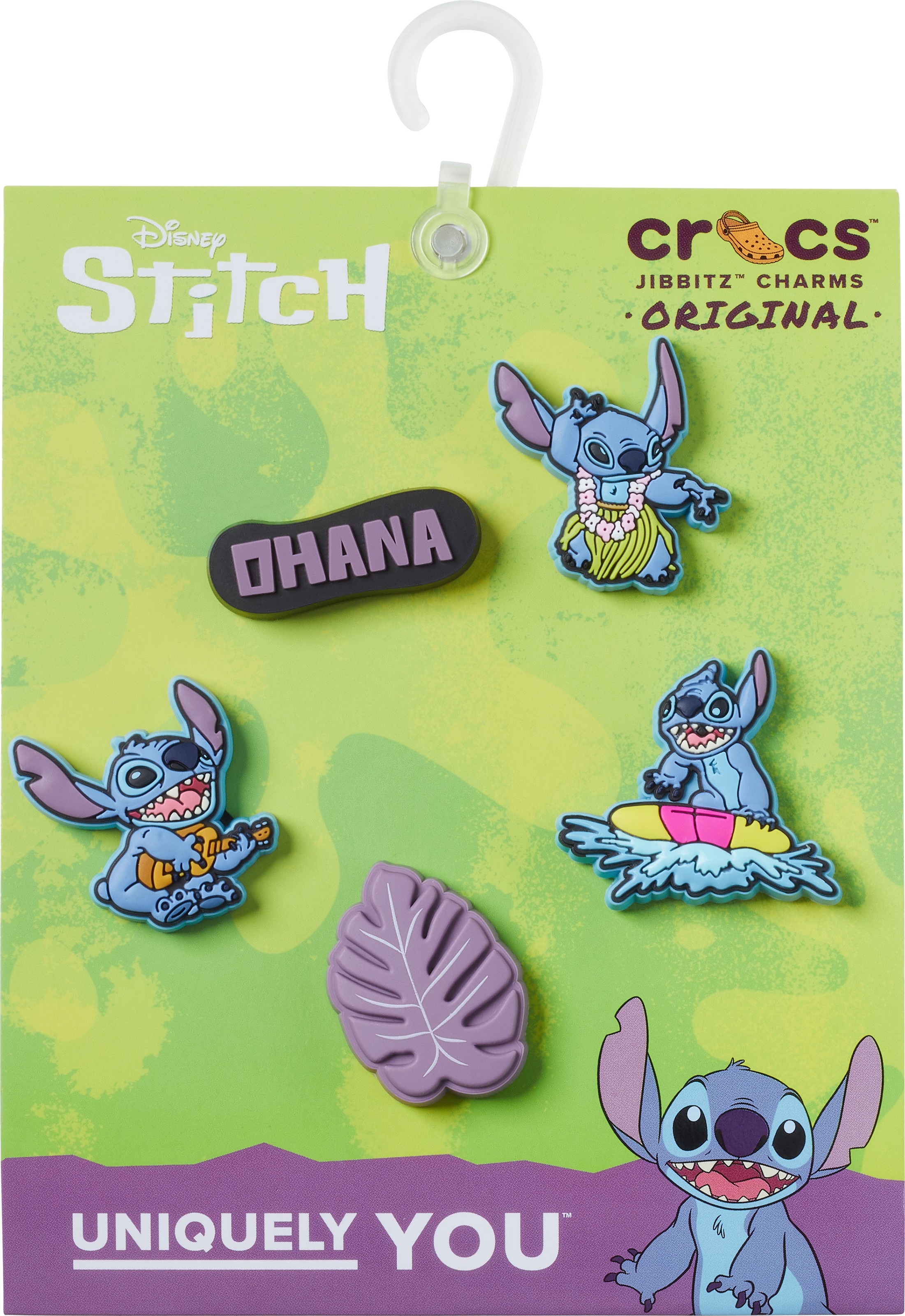 Crocs Schuhanstecker »Jibbitz™ Stitch Tropical« Set, Kein Spielzeug. Nicht für Kinder unter 3 Jahren geeignet, 5 Stk. , Charm, Anstecker, Schuh-Anstecker von Lilo und Stich