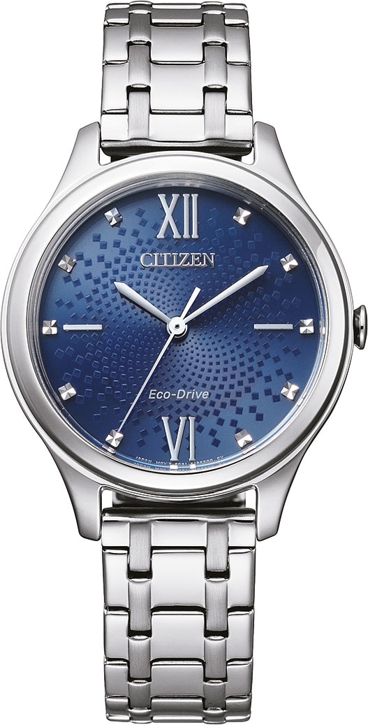 Citizen Solaruhr »EM0500-73L«, Armbanduhr, Damenuhr, analog, Edelstahlarmband