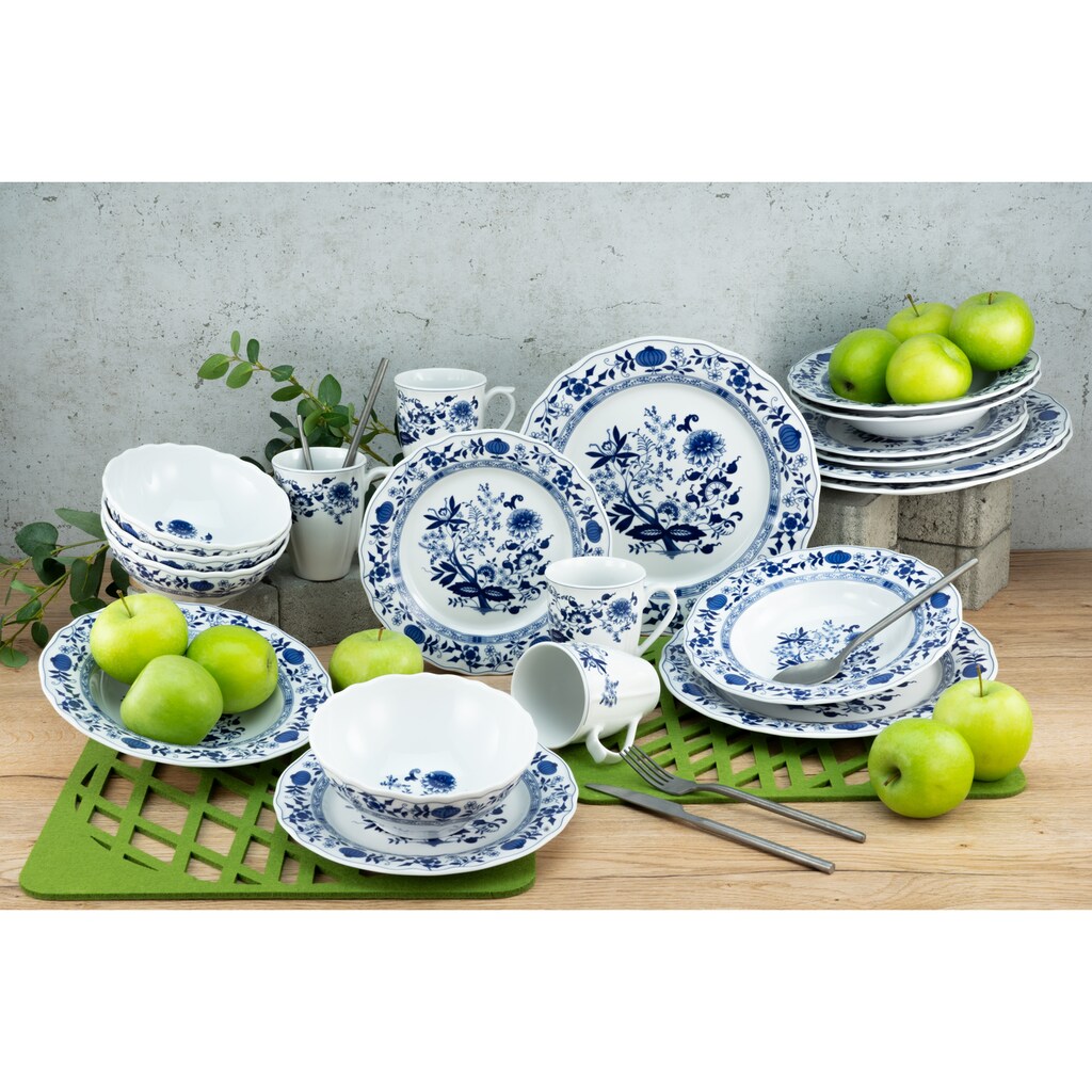 CreaTable Kombiservice »Geschirr-Set Flora«, (Set, 16 tlg., Kaffeeservice und Tafelservice im Set, für 4 Personen)