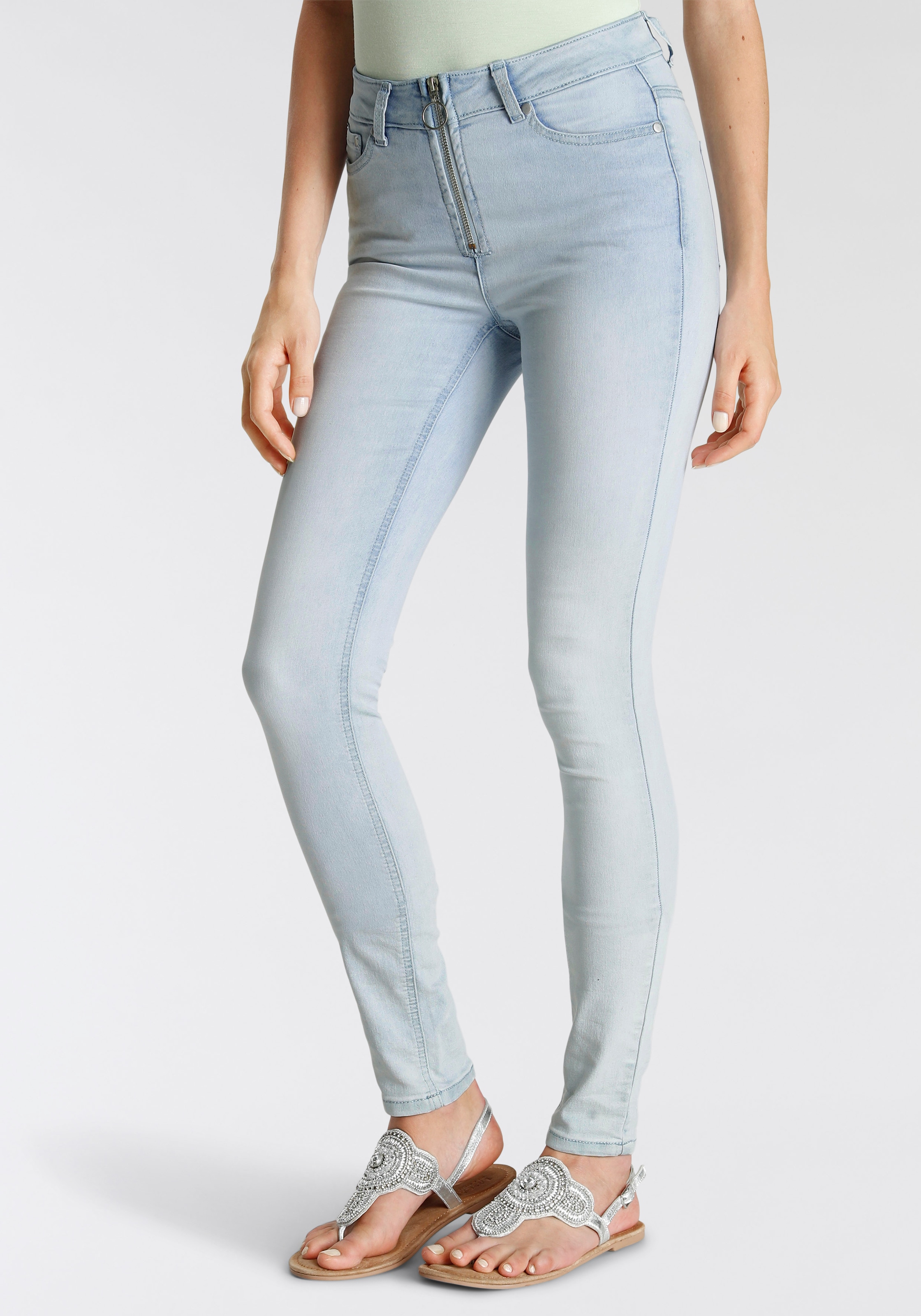 Shop Online NEUE KOLLEKTION Reißverschluss-Detail im - Skinny-fit-Jeans, Melrose mit OTTO