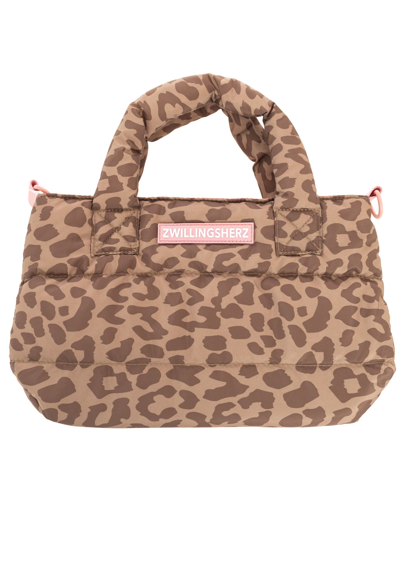 Zwillingsherz Tragetasche »"Leo allover"« Animalprint, pinkes Logo, abnehmbarer Schulterriemen