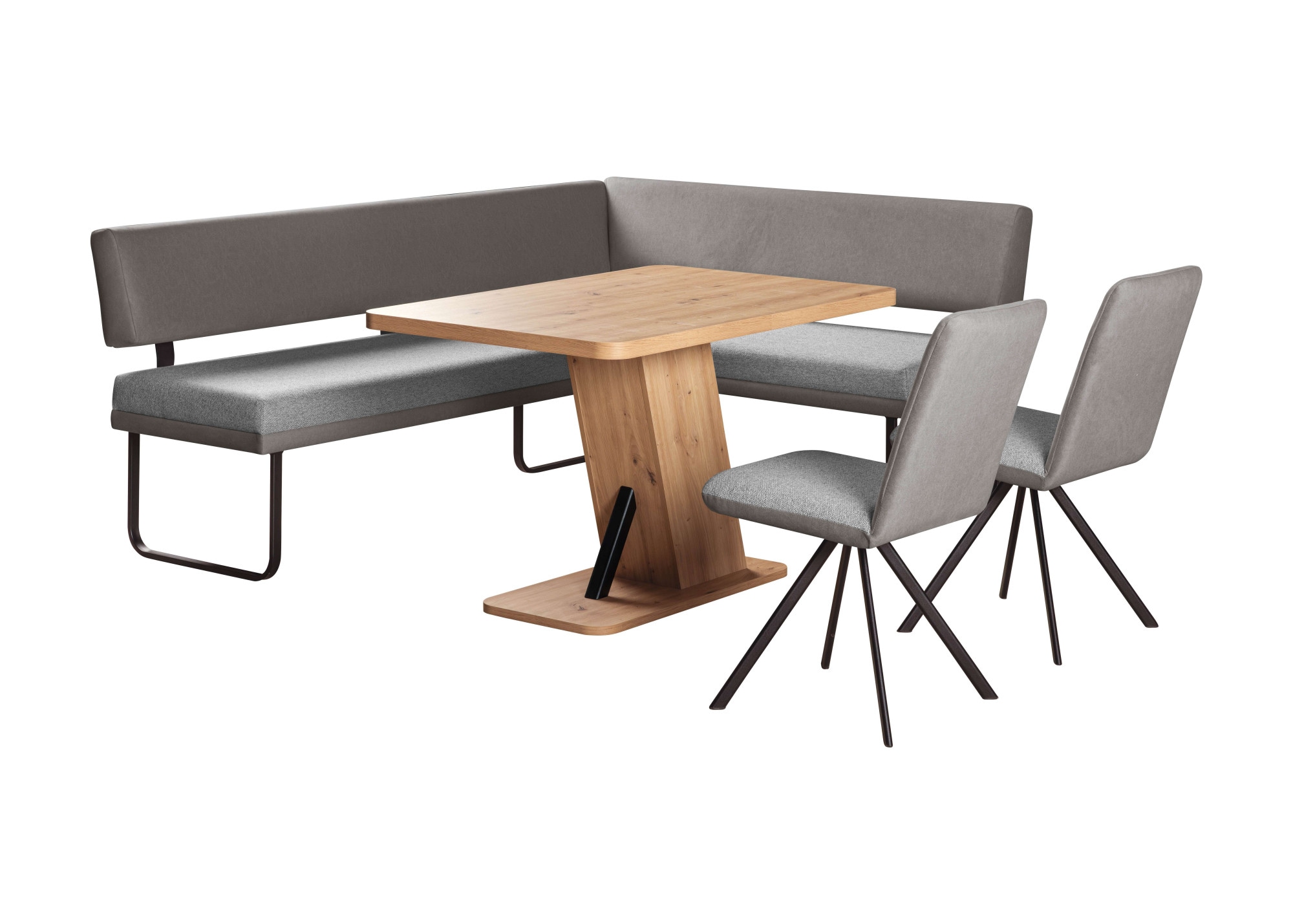 OTTO home Eckbankgruppe »Gabi Essecke, Sitzgruppe, Eckbankgruppe, Küchenbankgruppe« Set, 4tlg, 4 tlg. tlg. Gestell aus matt-schwarzem Flachmetall, stabil, 2-Stoff-Design
