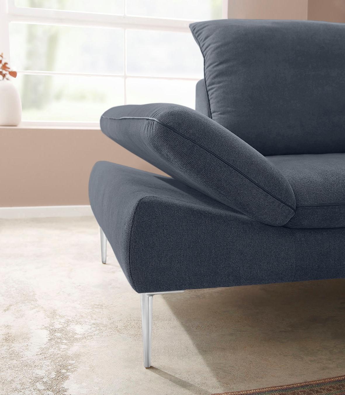 W.SCHILLIG Ecksofa »enjoy&MORE, Designsofa, elegant und bequem, L-Form«, mit Sitztiefenverstellung, Füße Chrom glänzend, Breite 294 cm