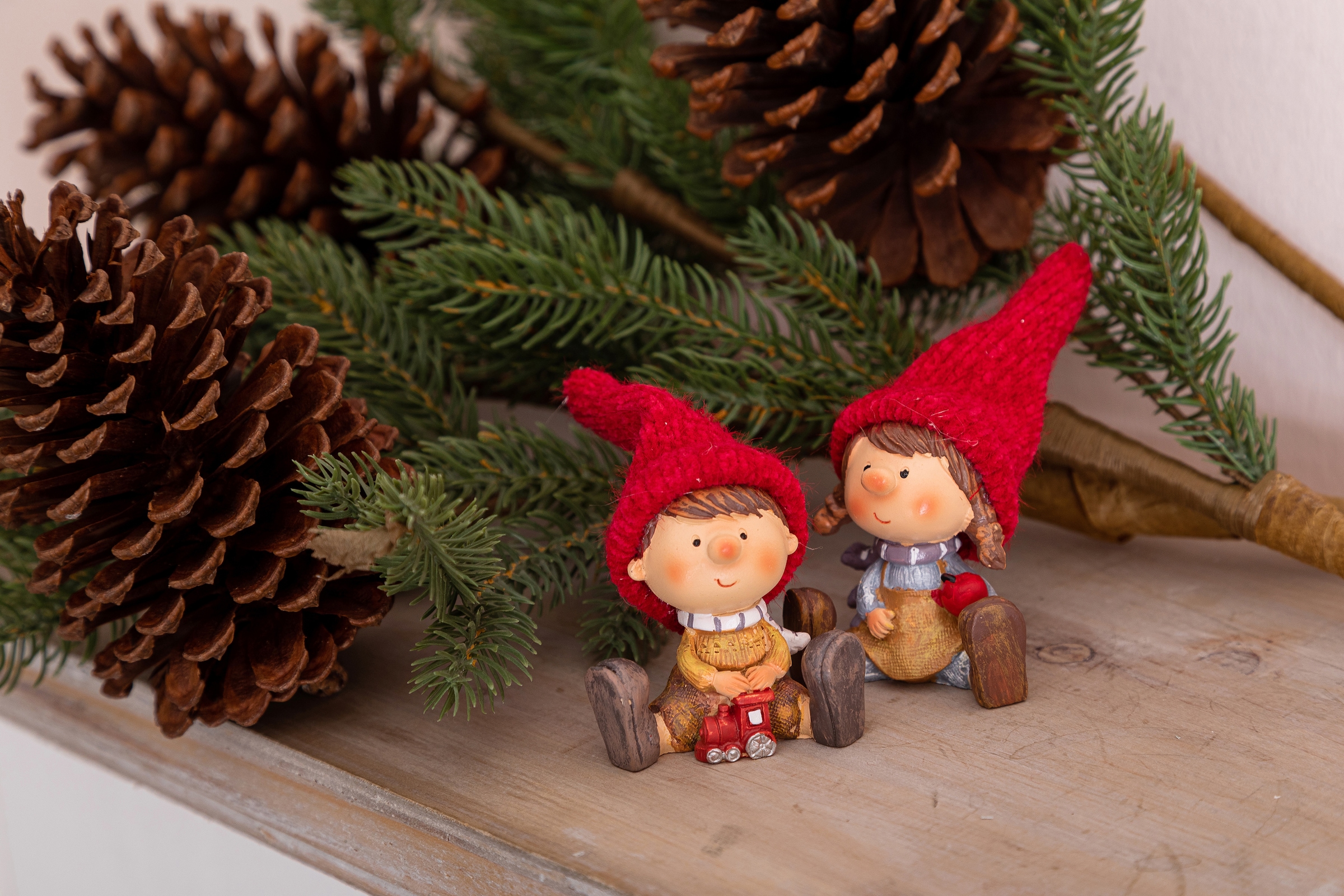 Myflair Möbel & Accessoires Weihnachtsfigur »Weihnachtsdeko«, Wichtelpärchen, Höhe ca. 11 cm