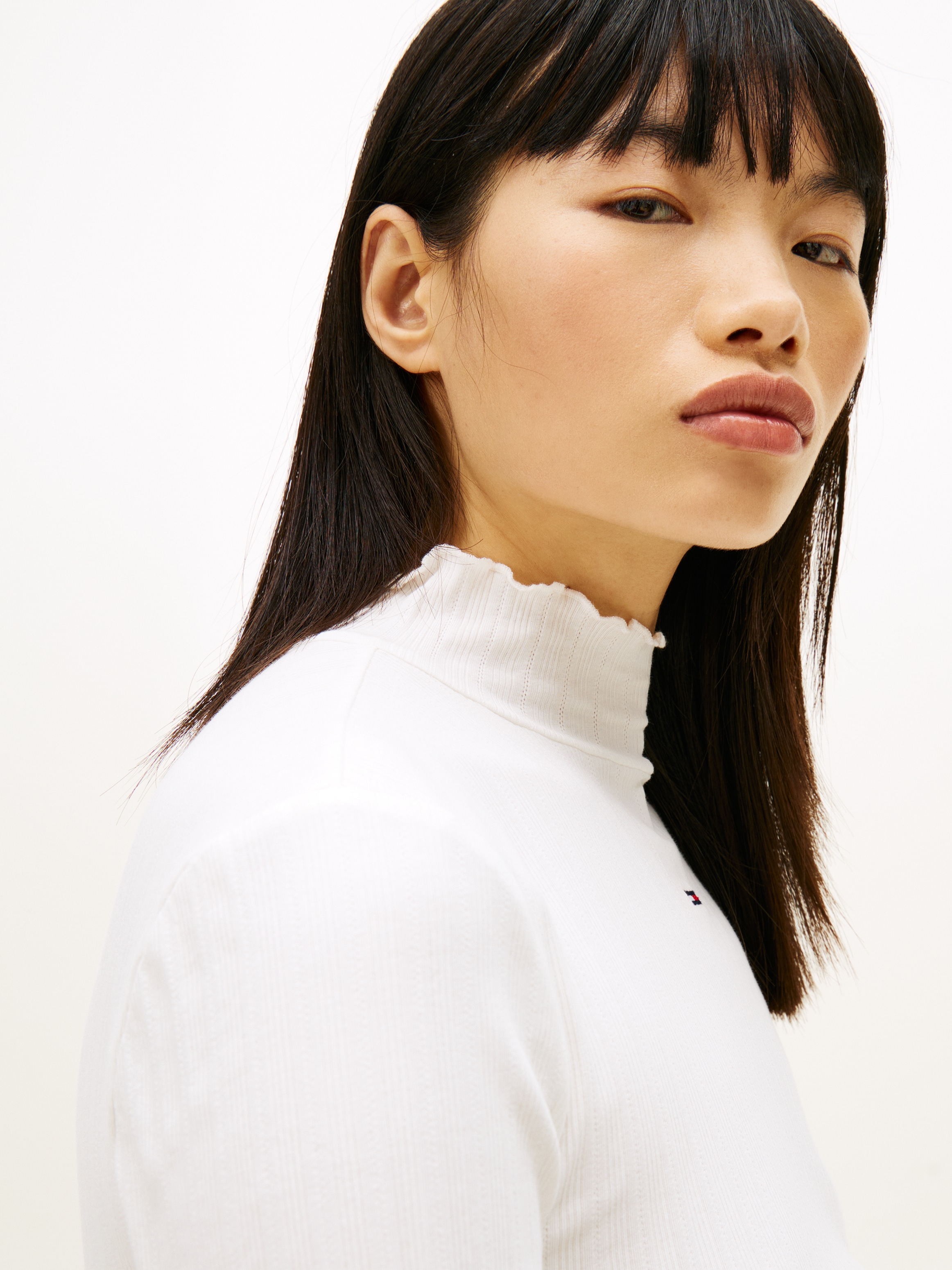 Tommy Jeans Langarmshirt »TJW SLIM RIB LETTUCE EDGE LS« Packung, 3 tlg. in gerippter Struktur