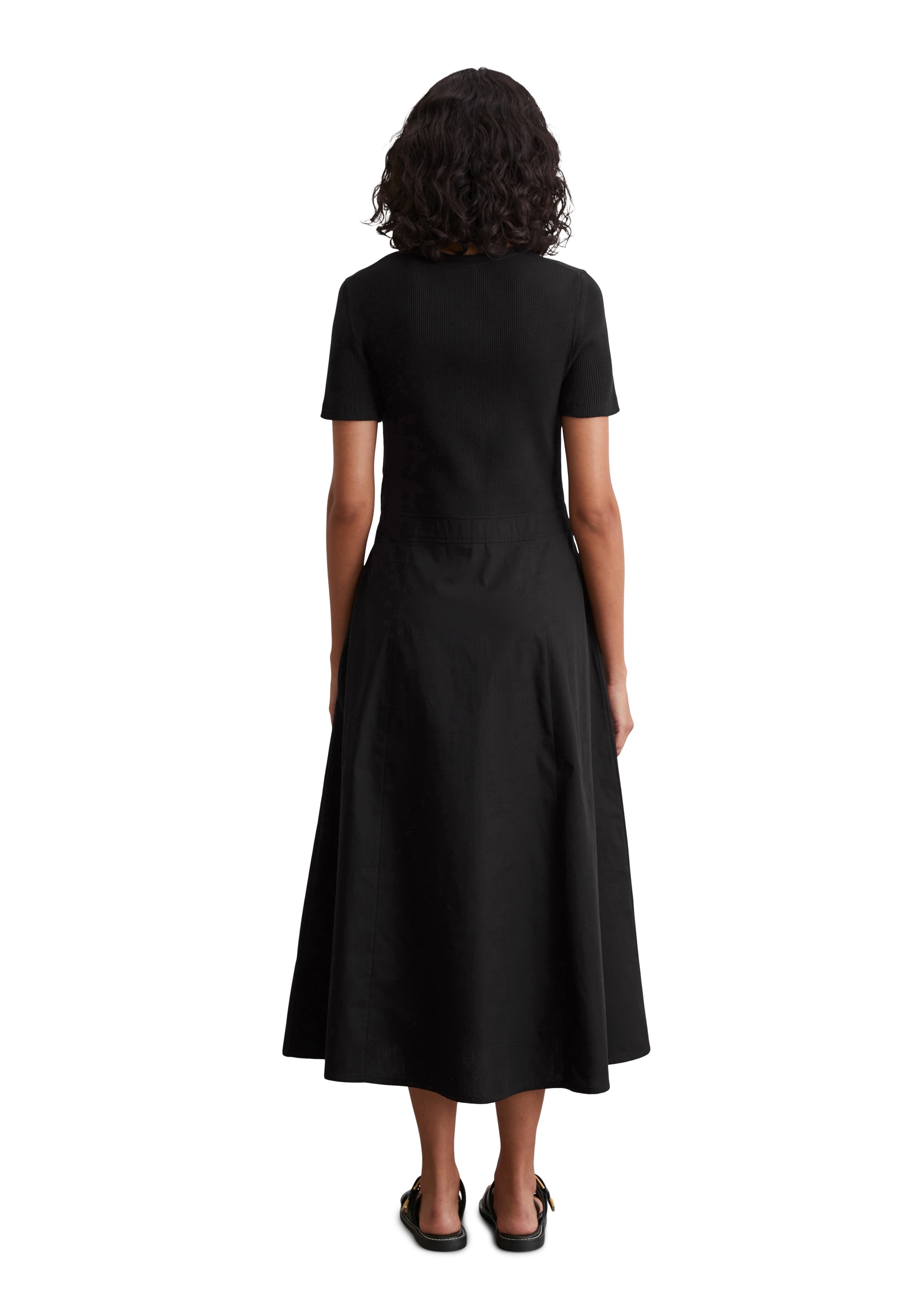 Marc O'Polo Maxikleid, geripptes Oberteil, Reißverschluss an der Seite, nahtfrei