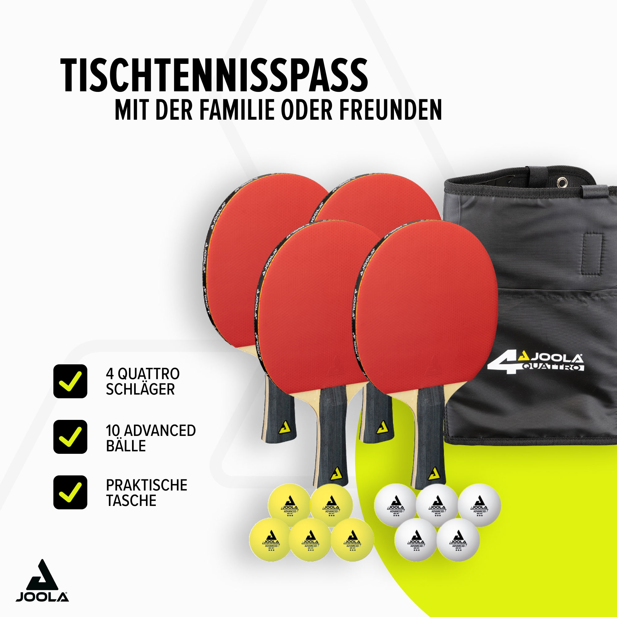 Joola Tischtennisschläger »Tischtennis-Set Quattro«