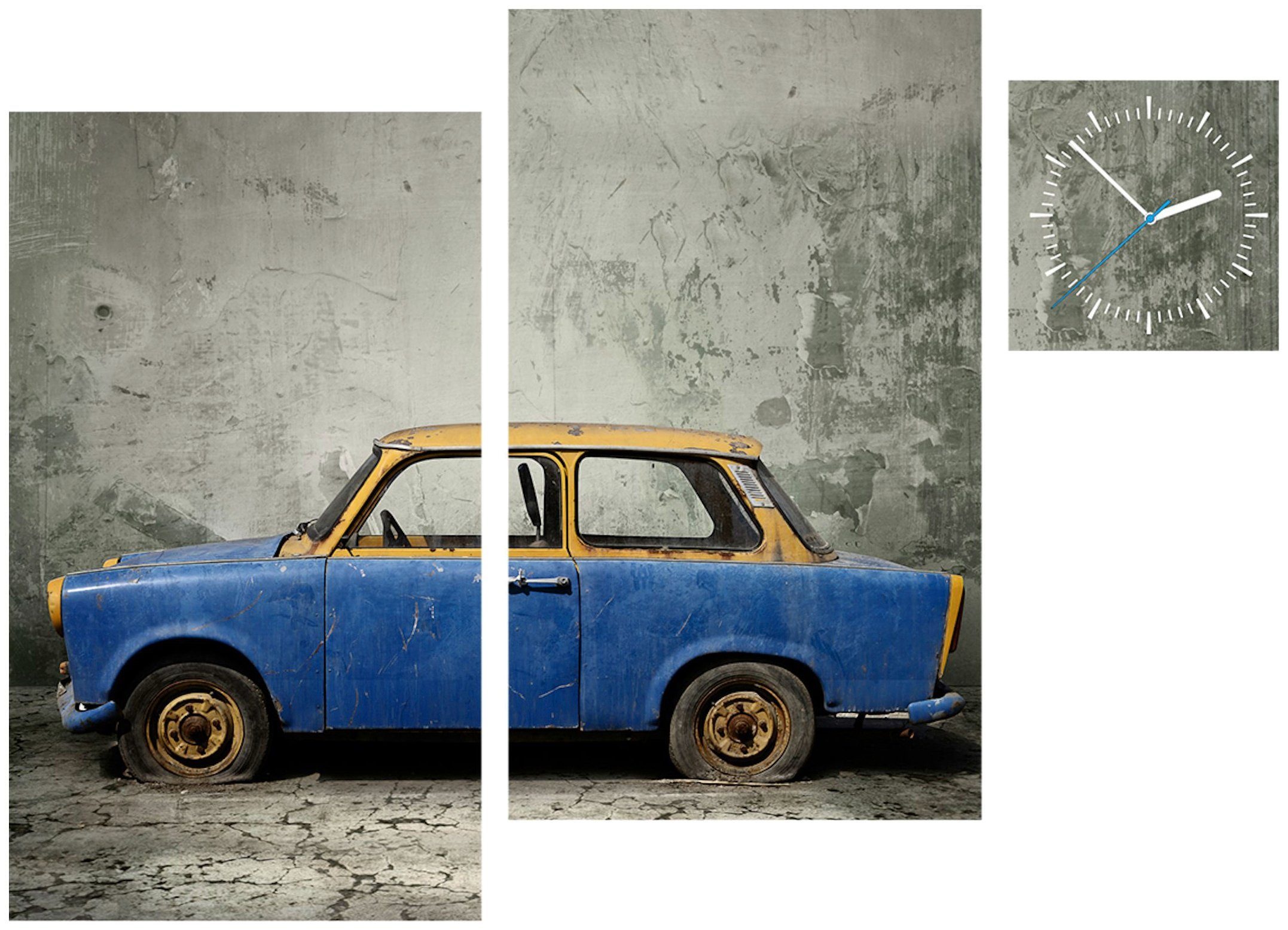 Conni Oberkircher´s Bild »Trabant«, Fahrzeuge, (Set), mit dekorativer Uhr