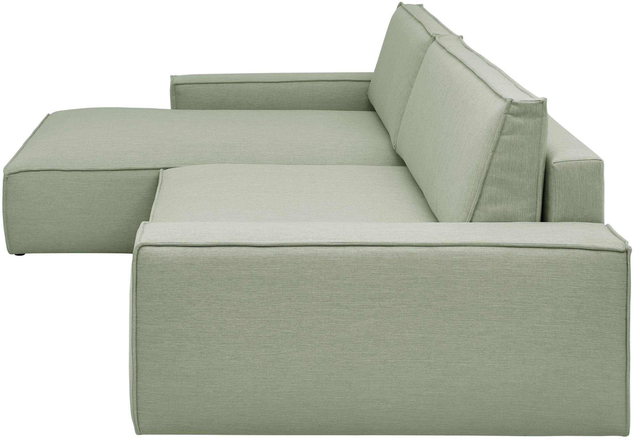 Home affaire Ecksofa »NEU: SHERWOODL XXL 284, Big-Sofa L-Form, tiefe Sitzfläche 95 cm, Cord,«, Leinenoptik, Recamiere rechts/links, auch als Schlafsofa stellbar