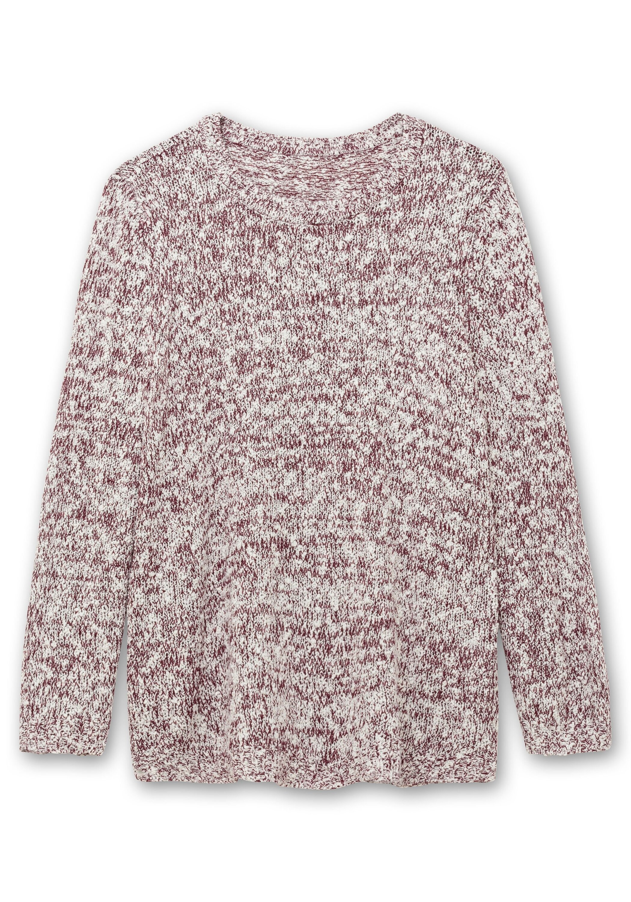 Sheego Rundhalspullover »Pullover aus meliertem Effektgarn«