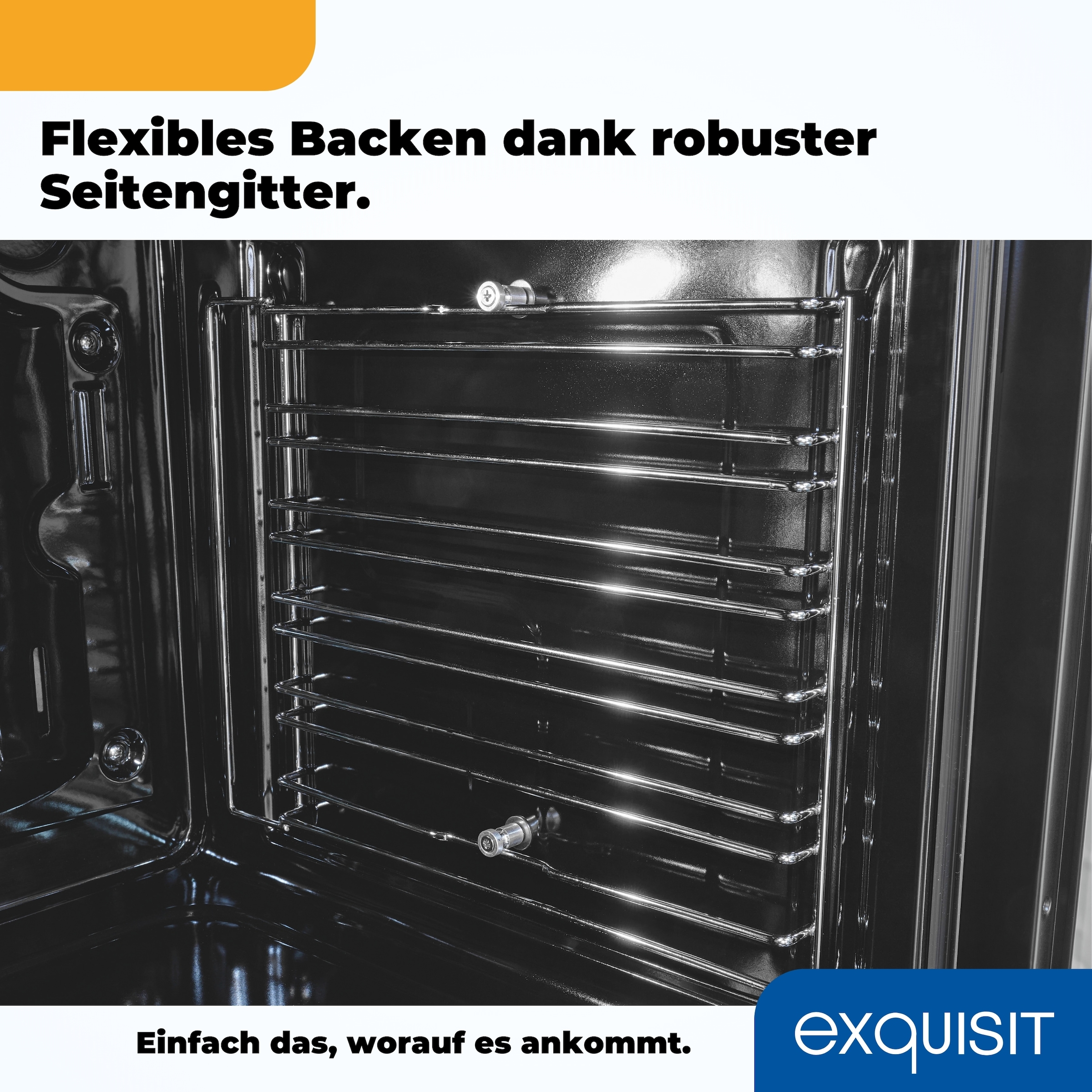 exquisit Backofen-Set »EHE258-UBZ-020-Set schwarz« Backofen | Glaskeramikkochfeld, 2 Stk. tlg. Vielseitiger Grill und 4-Zonen-Glaskeramikkochfeld – einfach & sicher!