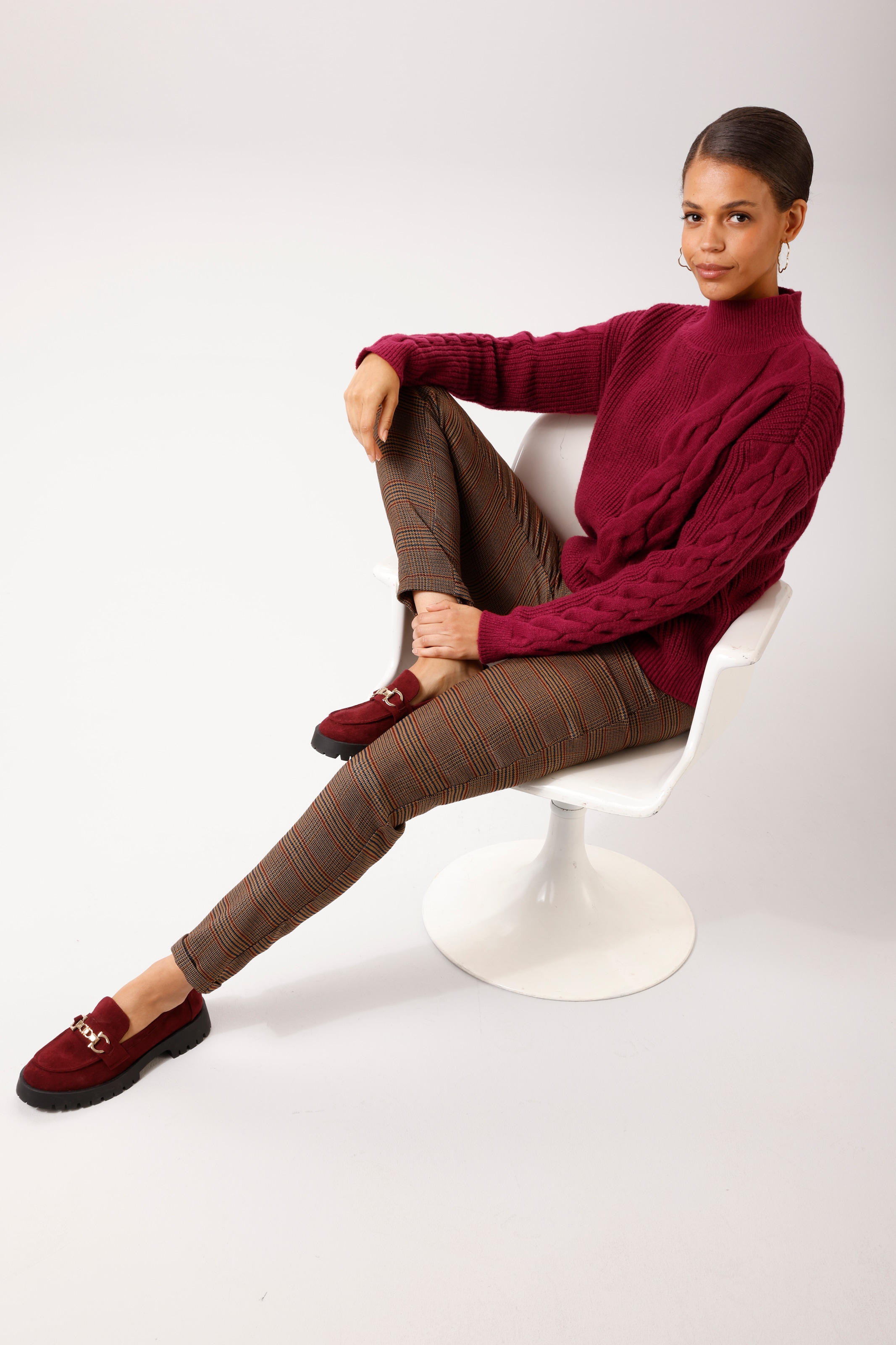 Aniston CASUAL Strickpullover mit Zopfmustern verziert - NEUE KOLLEKTION