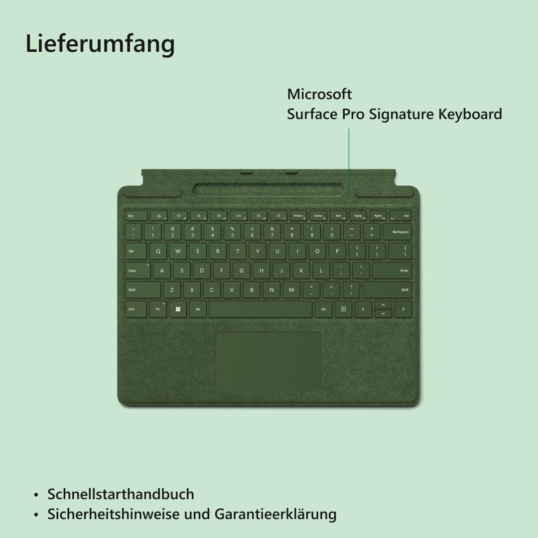 Microsoft Tastatur mit Touchpad »Surface Pro Signature Keyboard mit Slim Pen 2«, (Fn-Tasten-Windows-Sperrtaste-Touchpad-Magnetverschluss)