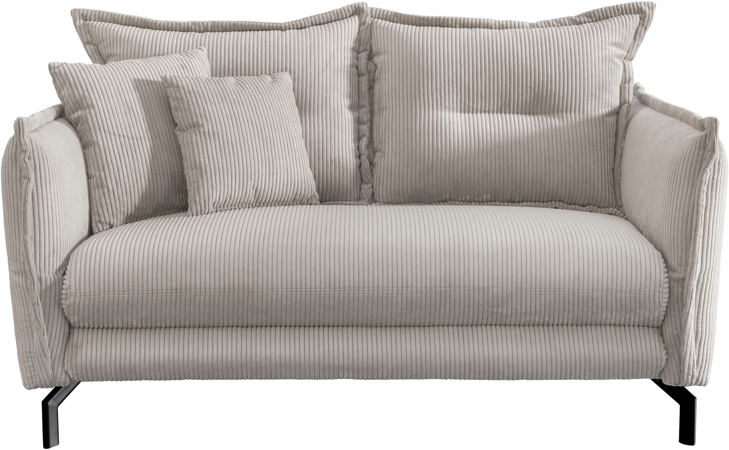 Home affaire Sitzgruppe »LAVA modern und elegant, aktuelle Kissenoptik« 3-Sitzer und 2-Sitzer, 2 tlg. tlg. Armlehnen verstellbar