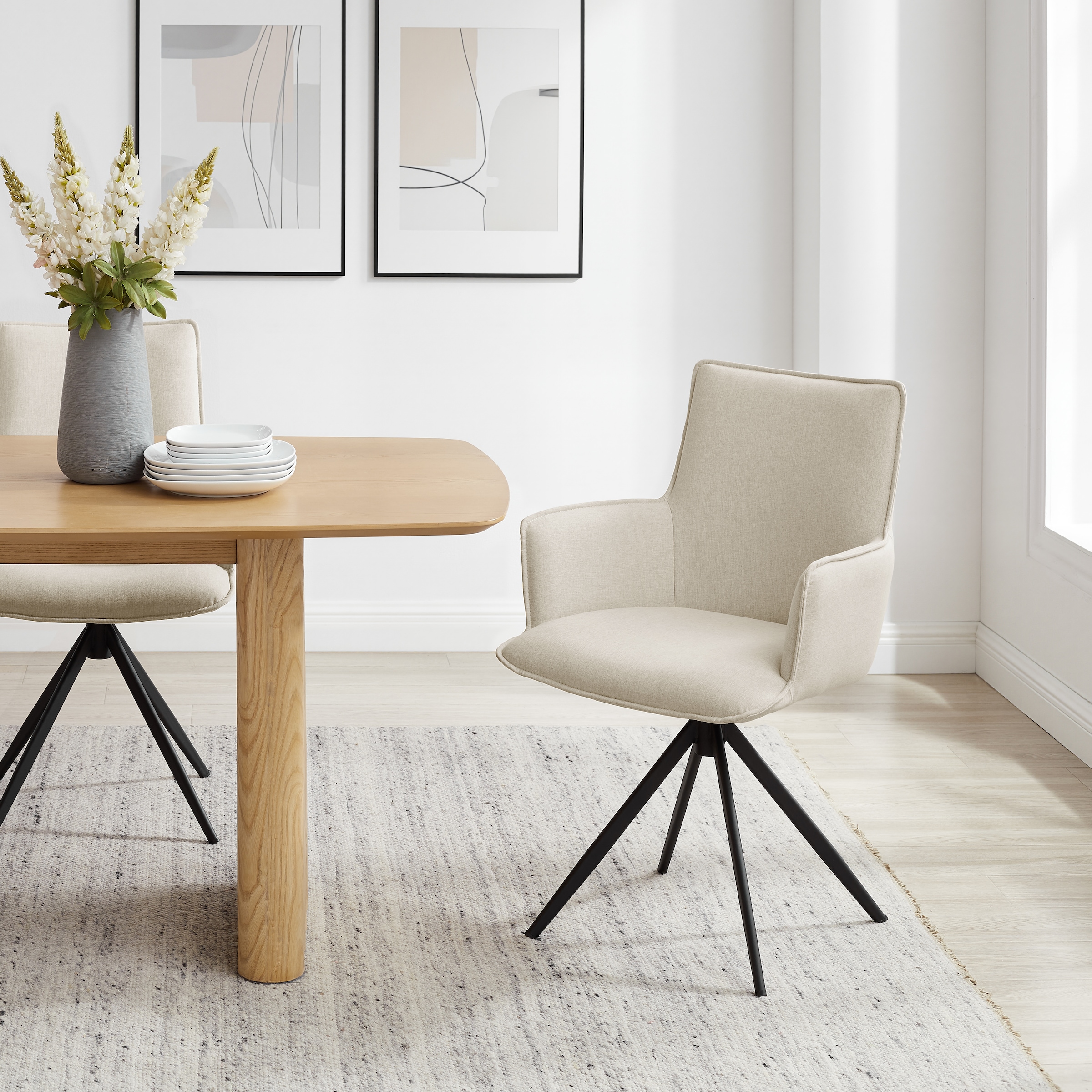 OTTO home Drehstuhl »Amoreve« (Set) 2 Stk.hochwertiger Strukturstoff, ergonomisches Design, Metallgestell