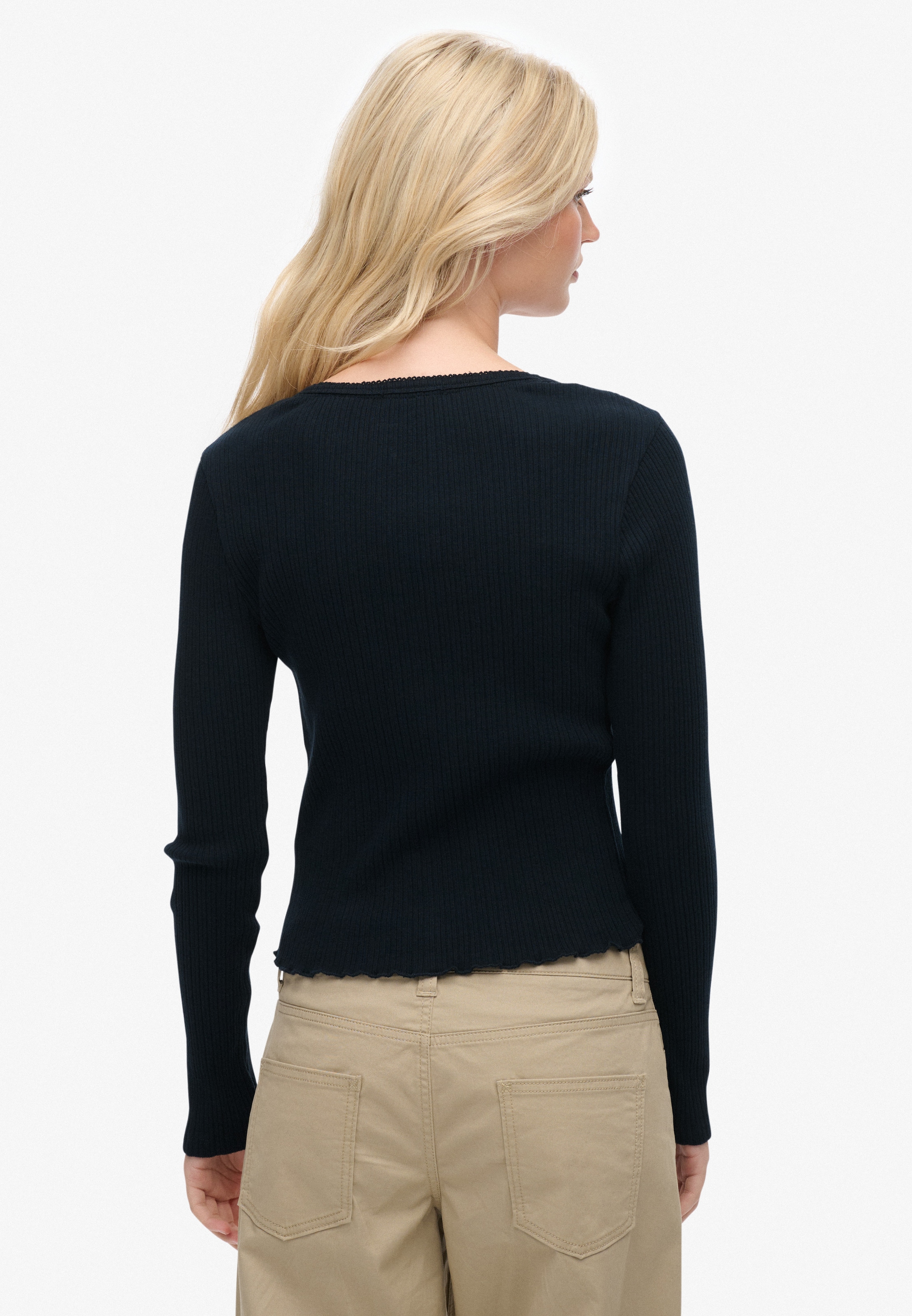 Superdry Langarmshirt »ESSENTIAL BUTTON THRU LS TOP«