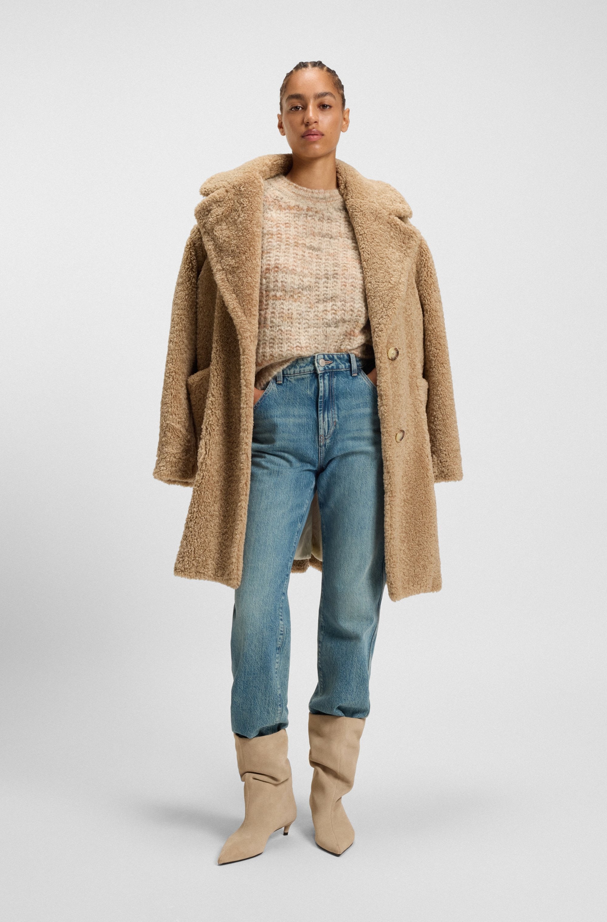 BOSS ORANGE Strickpullover »Fiambella Premium Damenmode«, Rundhalsausschnitt, mit Alpaka-Wolle
