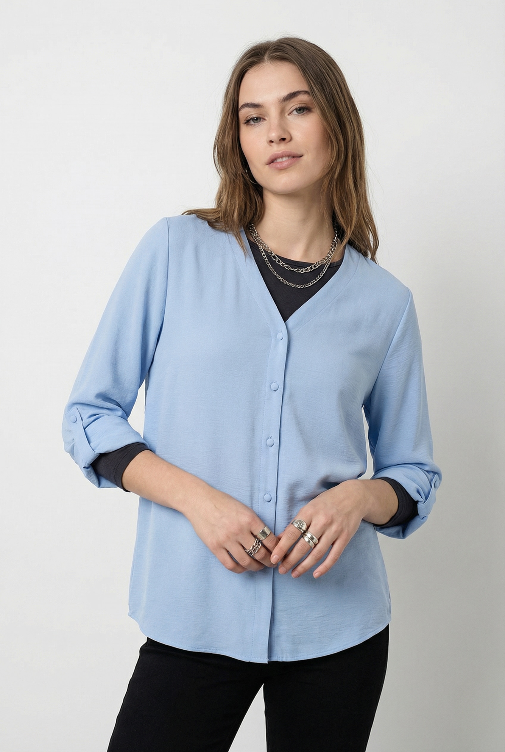 ONLY Shirtbluse »ONLJANA METTE V-NECK LS SHIRT NOOS WVN«