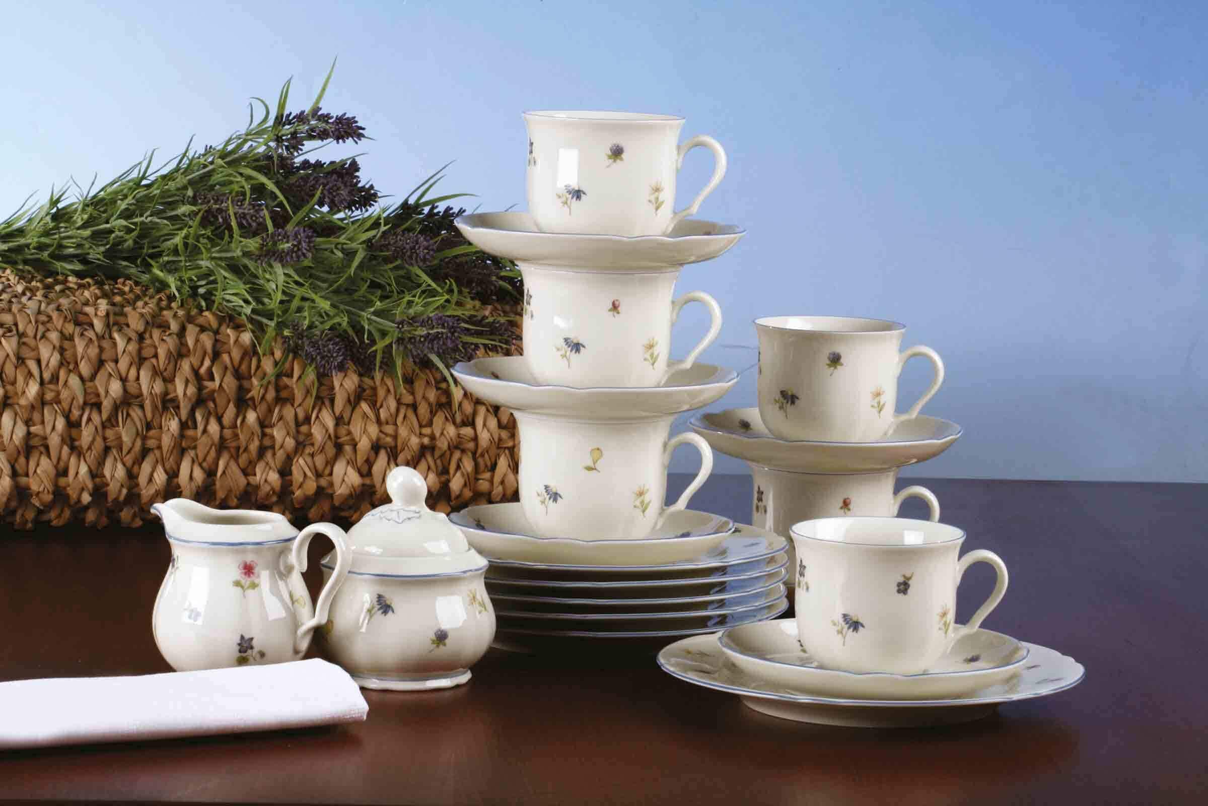 Seltmann Weiden Geschirr-Set »Kaffeeservice Marieluise Streublumen 20er Set bunt« Spülmaschinengeeignet, Mikrowellengeeignet, Ofenfest, Salamandergeeignet, Kühlschrankgeeignet, Gefrierschrankgeeignet
