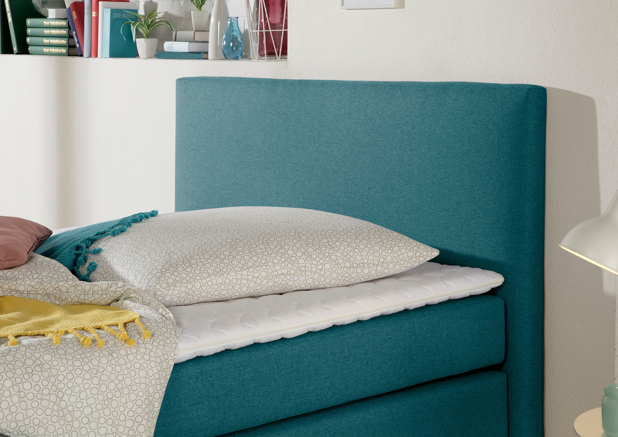 INOSIGN Boxspringbett »Eliana« inkl. Topper, in 4 Breiten, 3 Matratzenarten und 2 Härtegraden