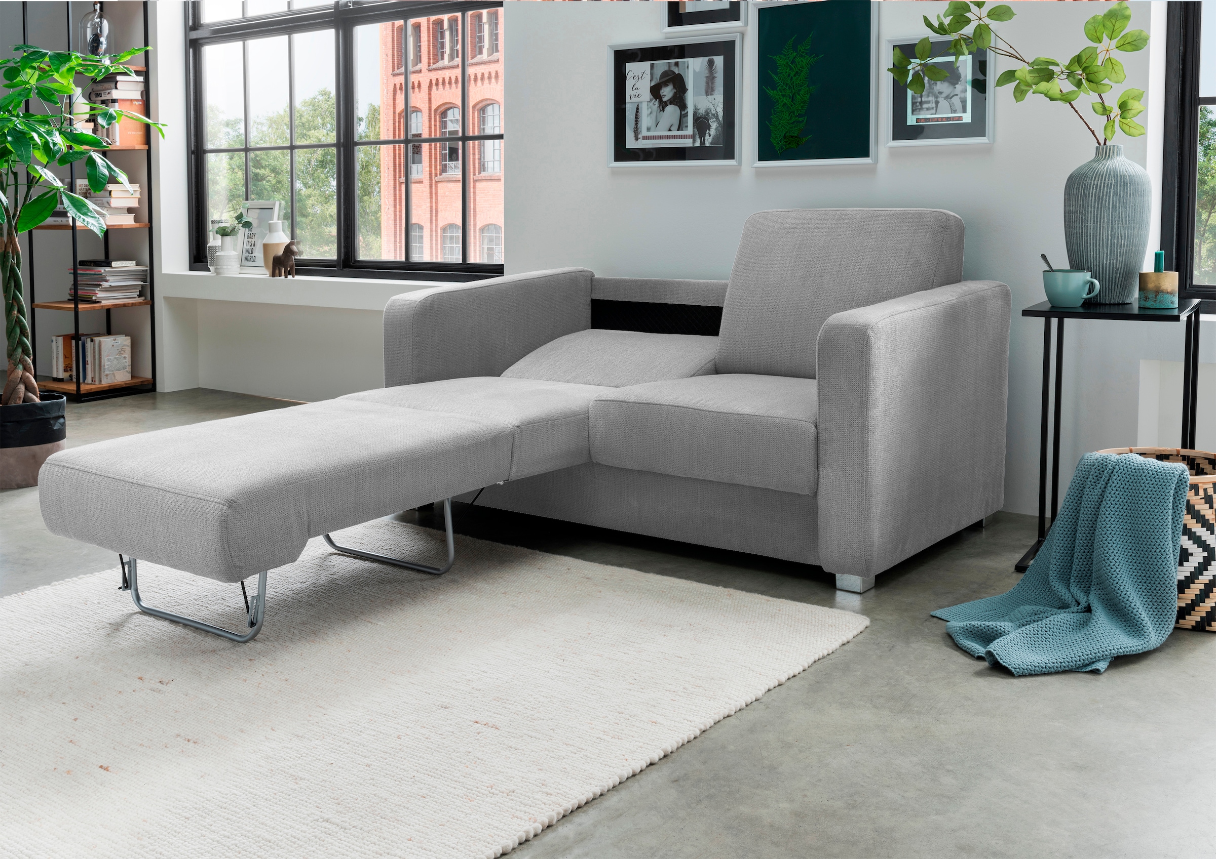 INOSIGN Schlafsofa »Mia Problemlöser Sofa, Einzelauszug, Bettsofa, zeitlos und bequem«, mit 2 Einzelauszügen als Längsschläfer