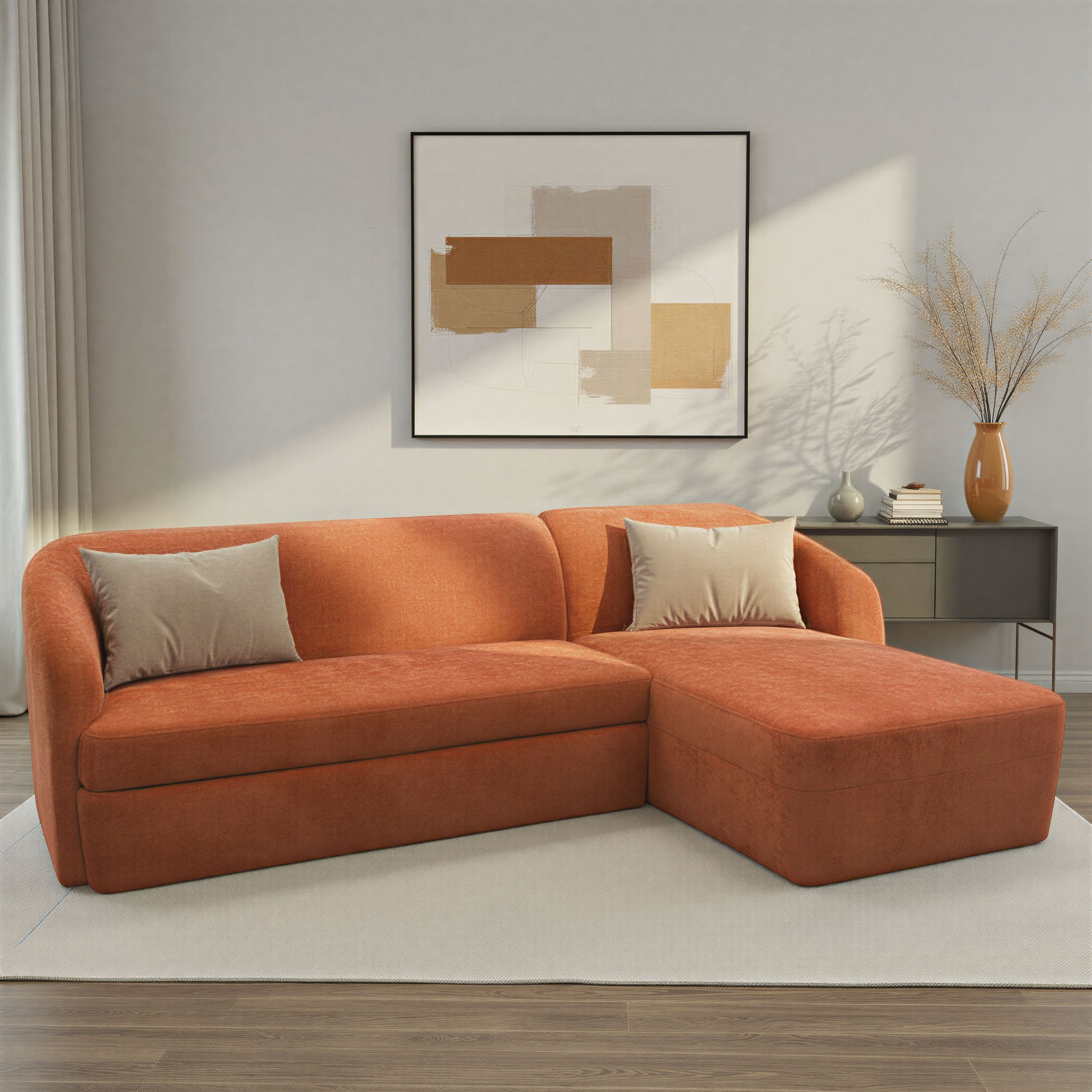 DOMO collection Ecksofa »Orbis, modernes, klares Design mit schmalen, abgerundeten Armlehnen« whlw. mit Bettfunktion u./o. Bettkasten, aus Luxus- Microfaser