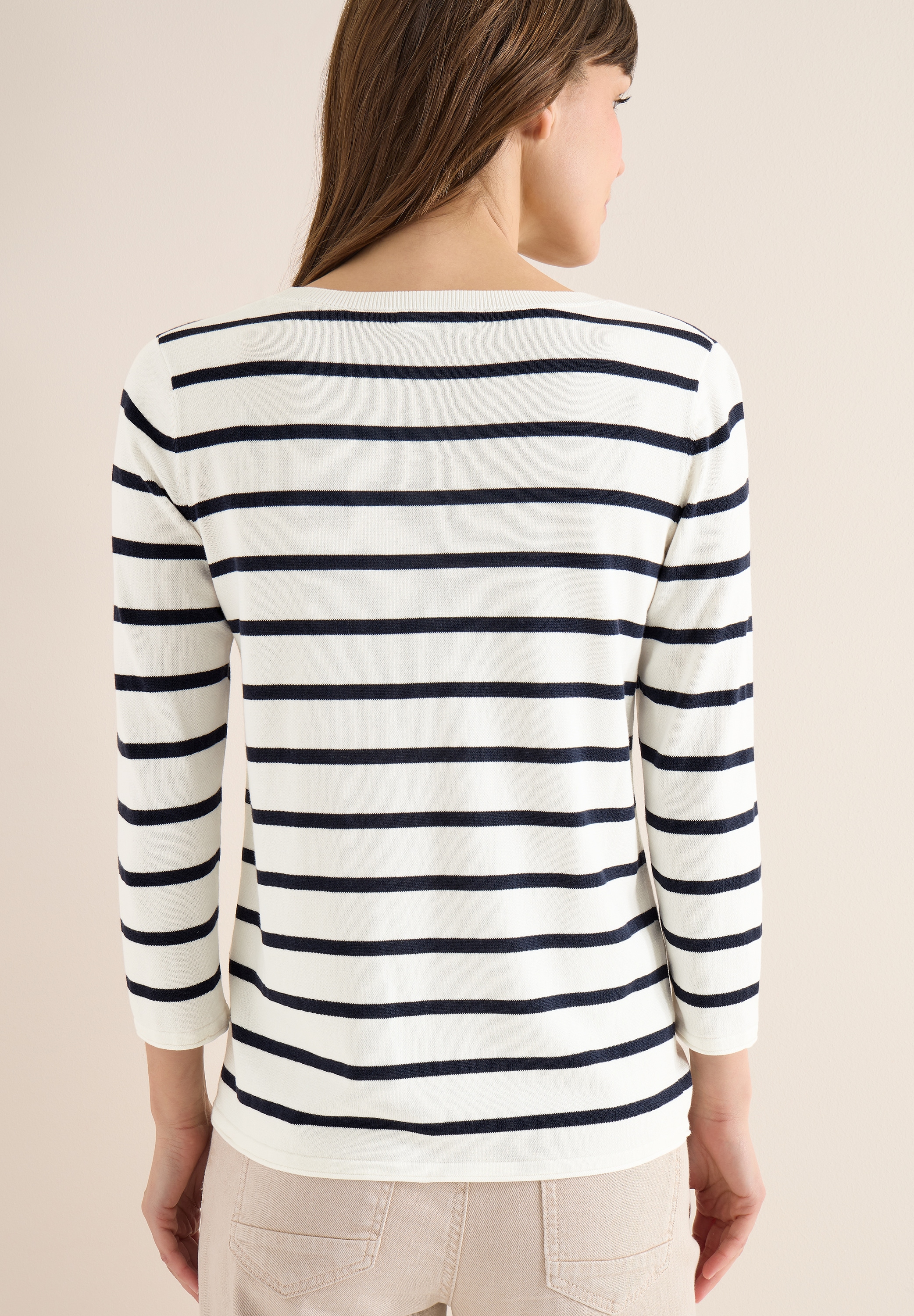 Cecil Strickpullover im Streifen-Look, 3/4-Arm