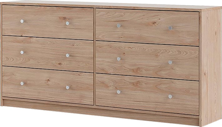 Home affaire Sideboard »May, Aufbewahrung, Schubkastenkommode, Stauraum, Scandi-stil«, Mit 6 Schubladen, Knopfgriffen, mehrere farben, T: 30 x B: 143 cm