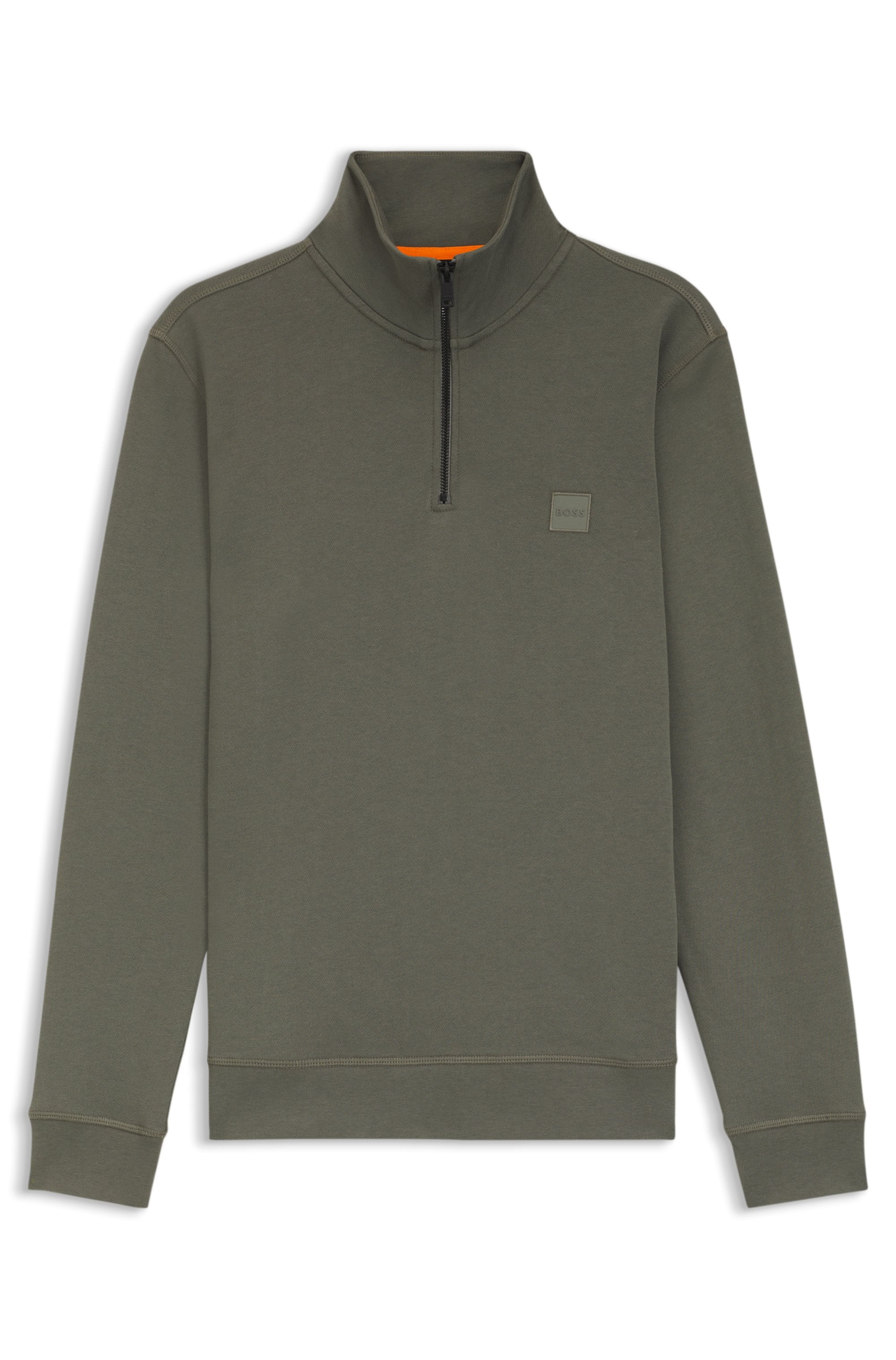 BOSS ORANGE Sweatshirt »Zetrust«, 1 tlg. Troyerkragen mit Reißverschluss, Regular Fit, BOSS-Label
