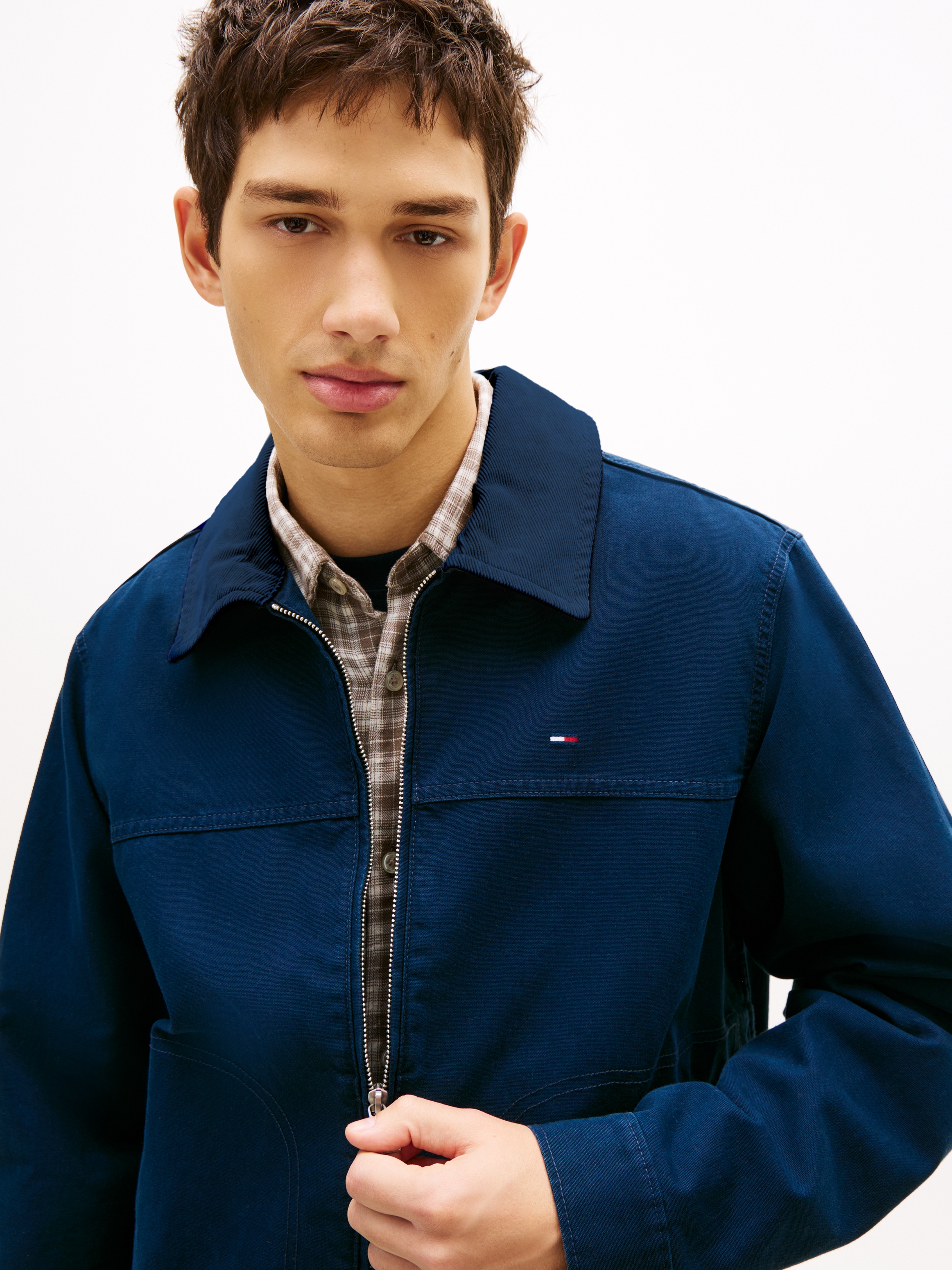 Tommy Jeans Blouson »TJM REGULAR COTTON RANCH« ohne Kapuze Regular fit mit Umlegekragen