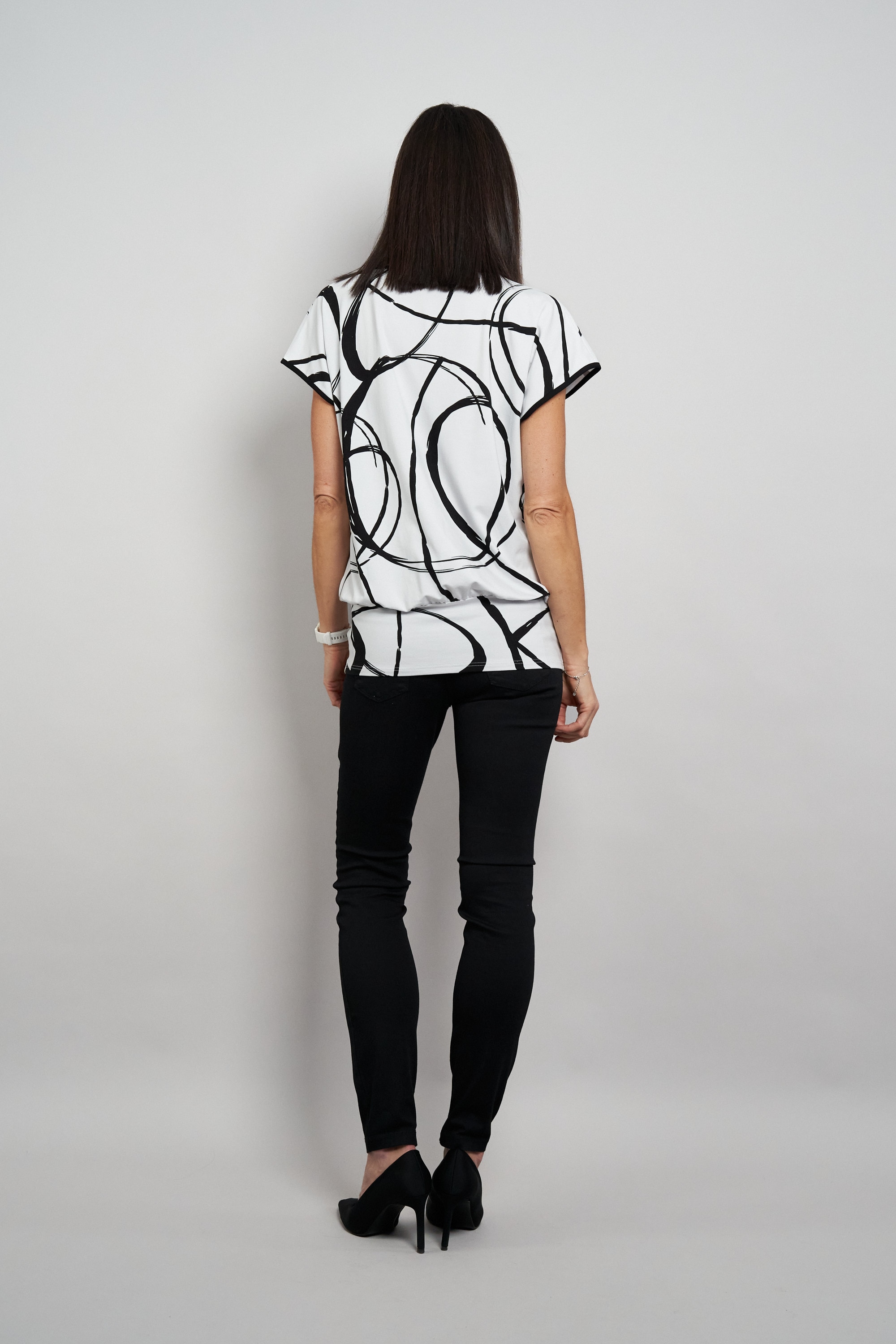 Seidel Moden Kurzarmshirt mit grafischem Muster - Rundhals  - MADE IN GERMANY