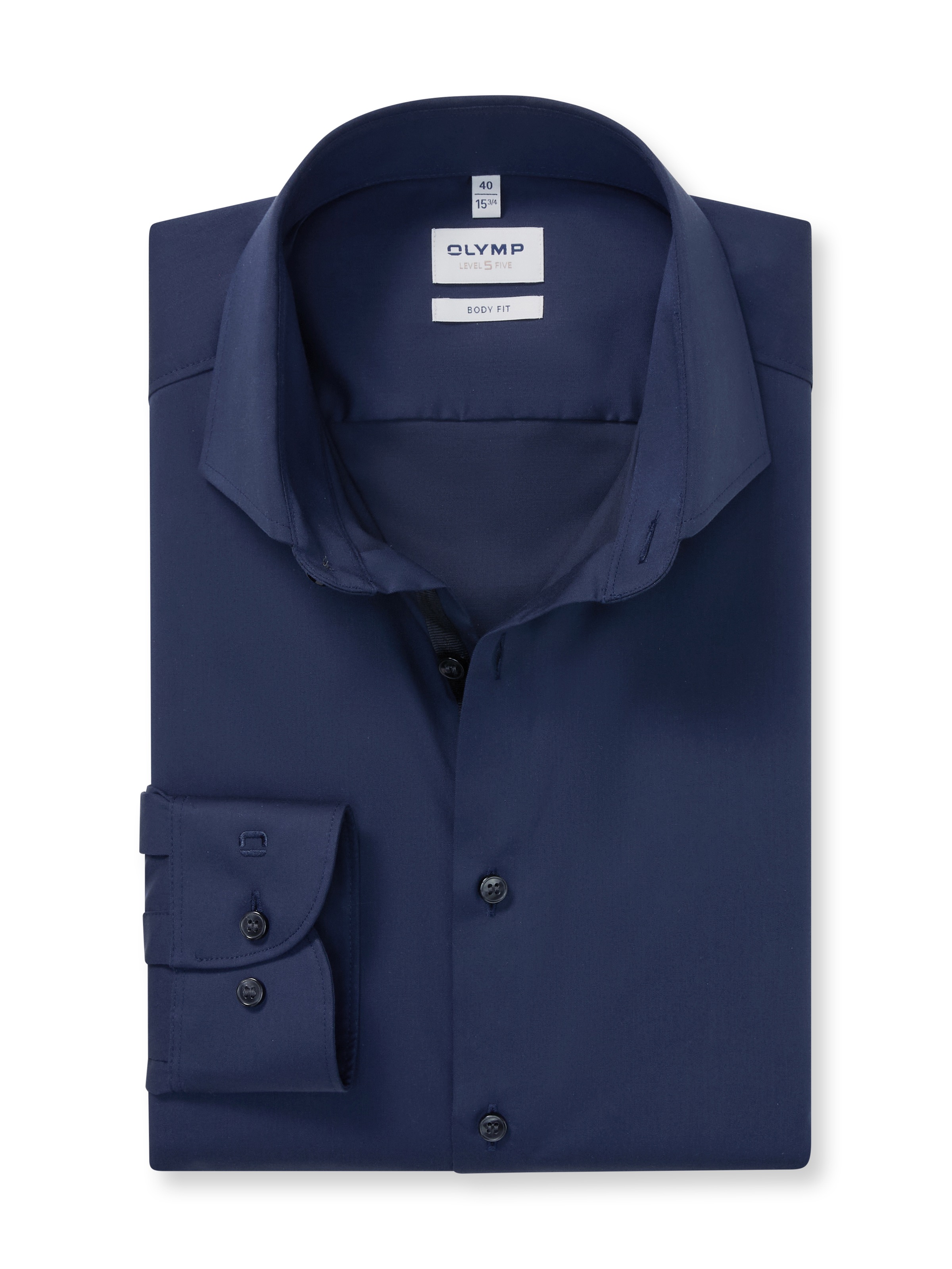 OLYMP Langarmhemd »Level Five« Businesshemd, unifarben, body fit, Royalkentkragen