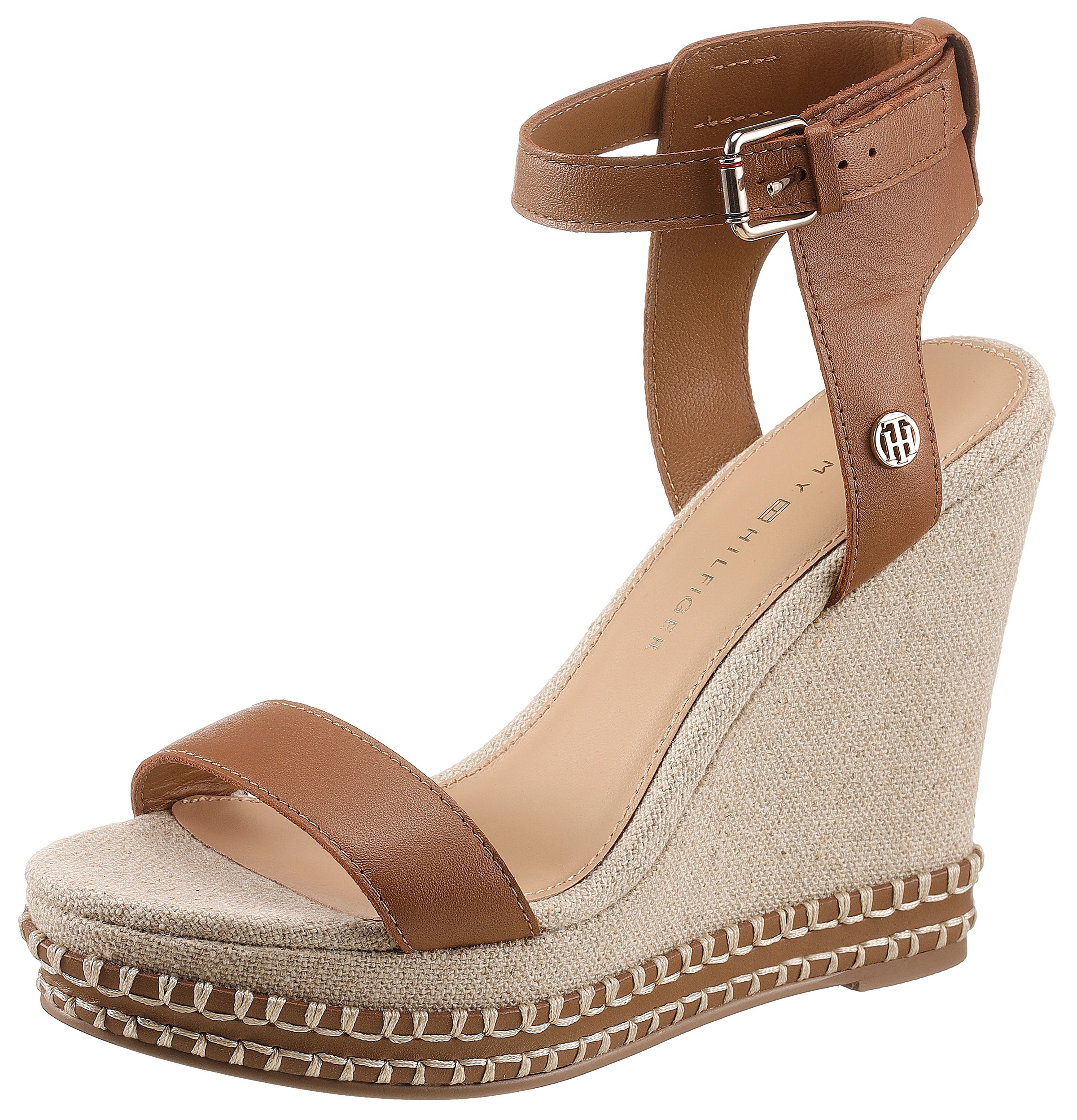 Tommy Hilfiger Keilsandalette »ELEVATED SIGNATURE WEDGE SANDAL«, mit glänzender Signatur