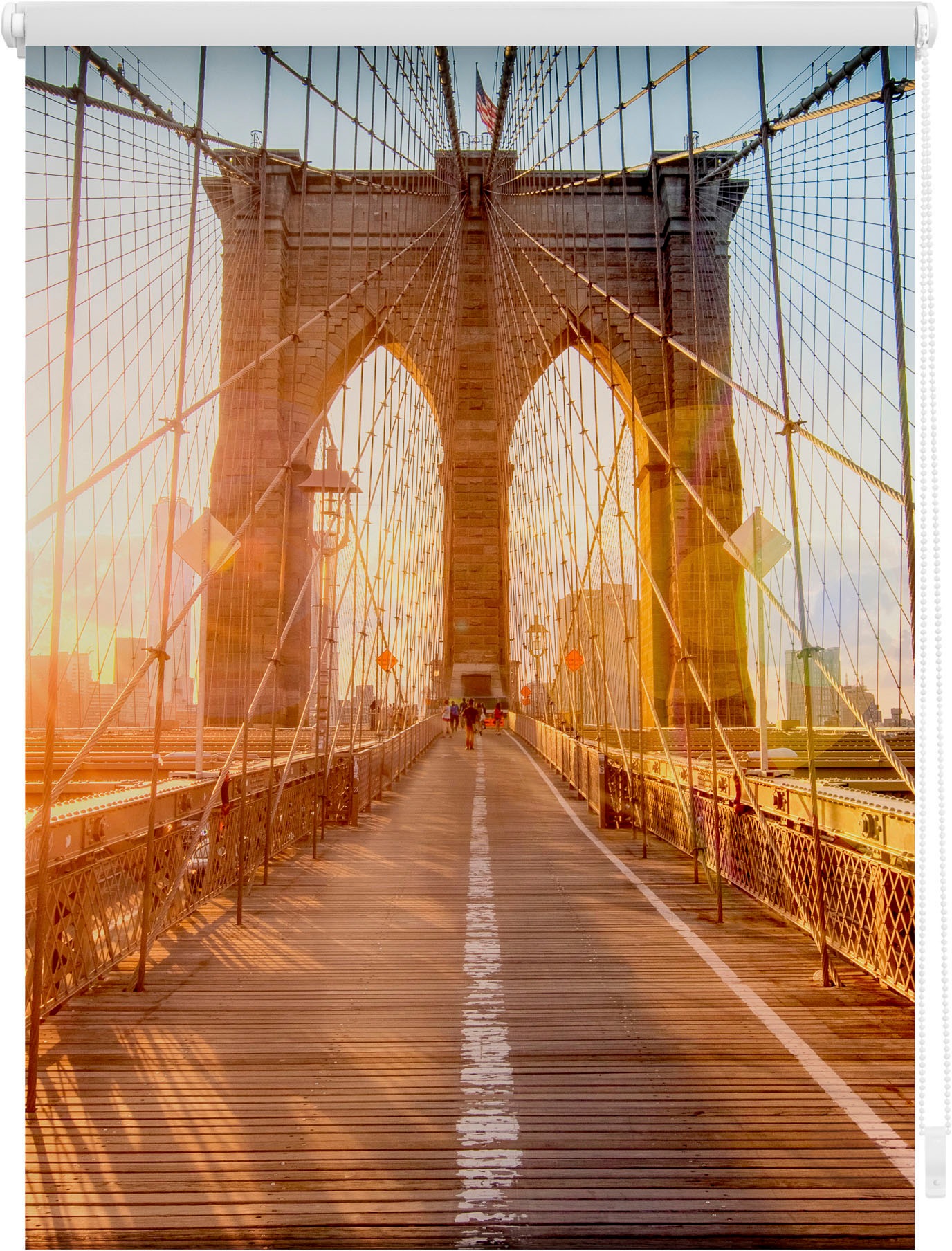 LICHTBLICK ORIGINAL Seitenzugrollo »Rollo Klemmfix, ohne Bohren, Verdunkelung, Brooklyn Bridge - Orange«, verdunkelnd, Verdunkelung-energiesparend, freihängend