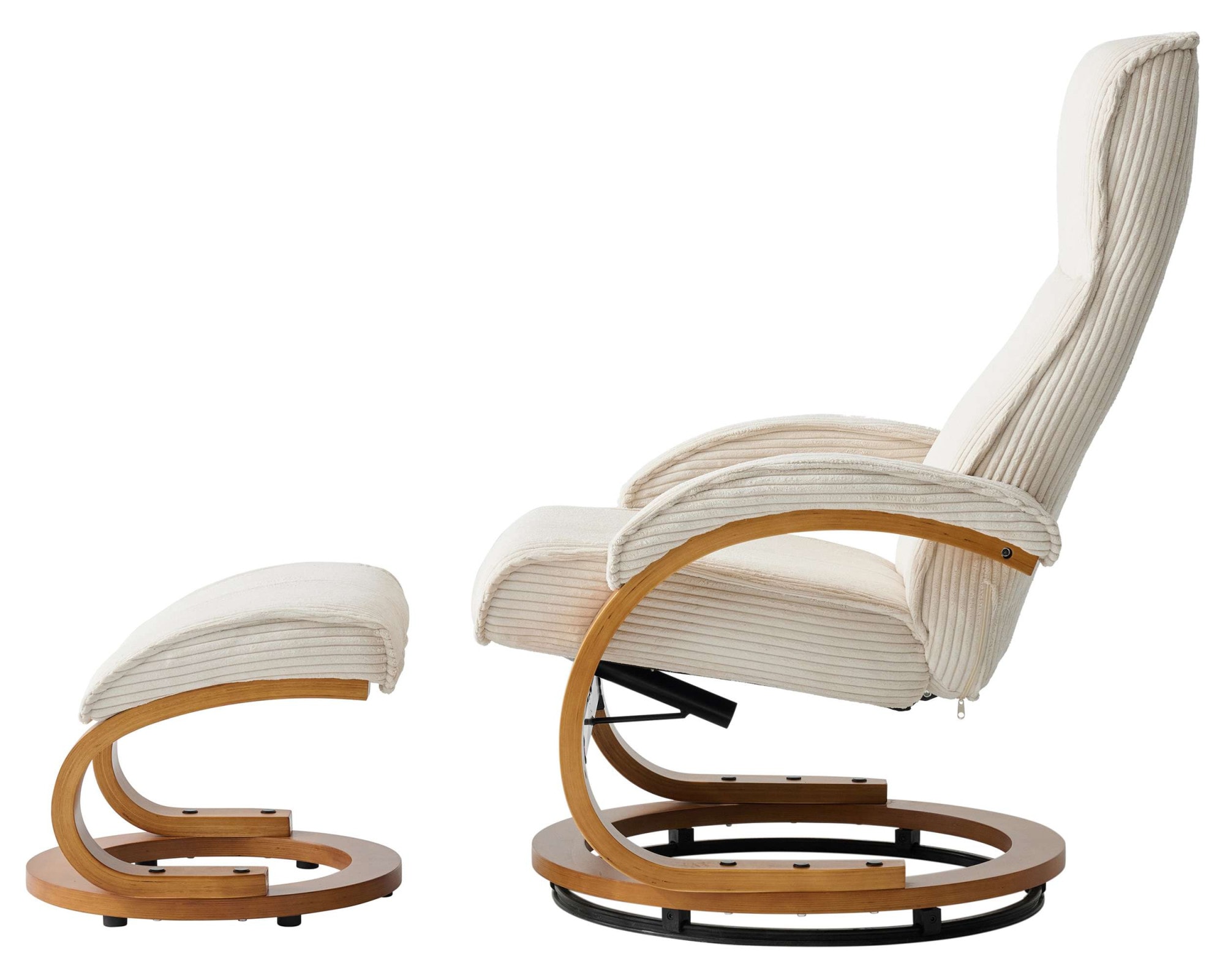 OTTO home Relaxsessel »mit Hocker PARIS neu: Cord - OTTO. Verlässliche Qualität.« Set, bestehend aus Sessel und Hocker, 2 Stk. tlg. manuelle Relaxfunktion mit Drehfunktion, neu: Cord-Bezug