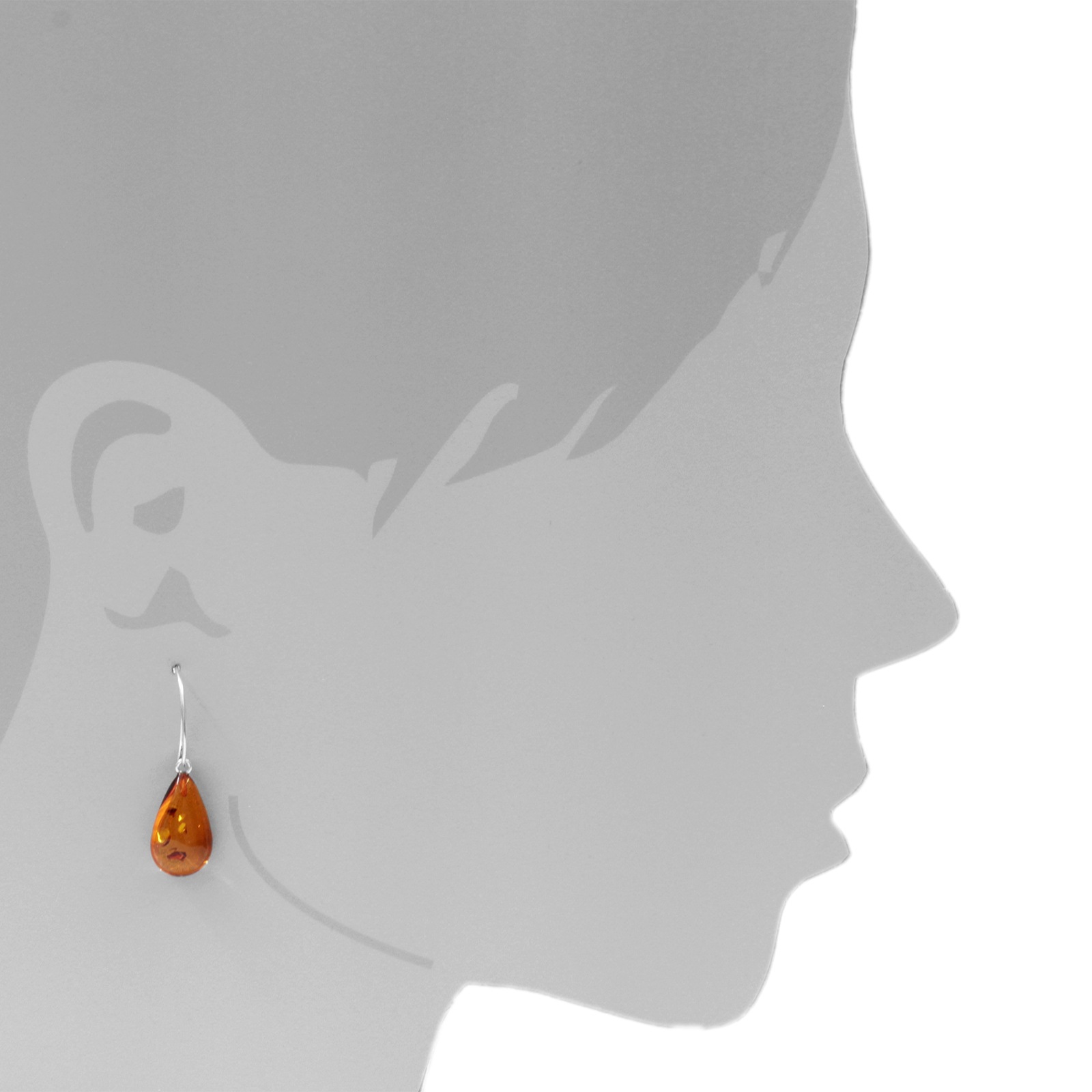 OSTSEE-SCHMUCK Paar Ohrhänger »- Tropfen ca. 20 x 12 mm - Silber 925/000 - Bernstein«