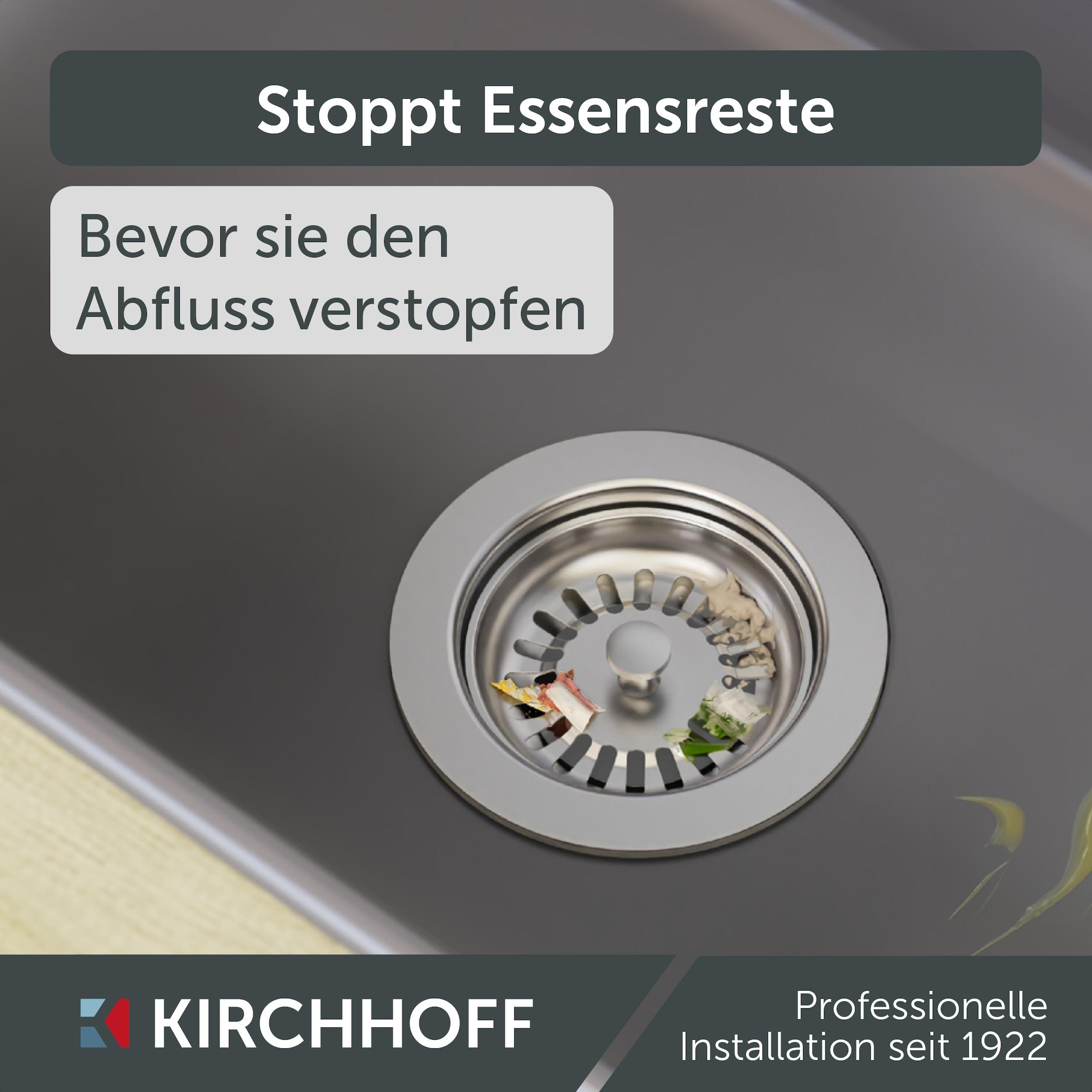 Kirchhoff Siebventil, Korbventil mit Überlaufanschluss+Drehbetätigung, Bowdenzug, Edelstahl